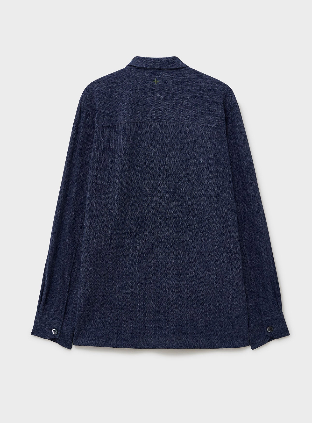 Recycled Cotton Basket Weave Navy Resort Overshirt - Image 5