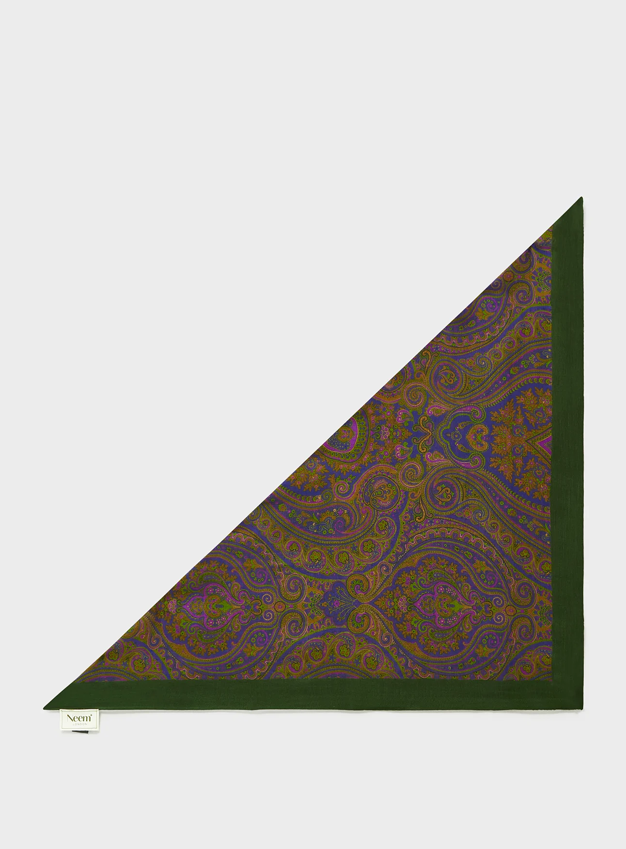 Italian Tencel British Racing Green Neck Scarf - Image 4
