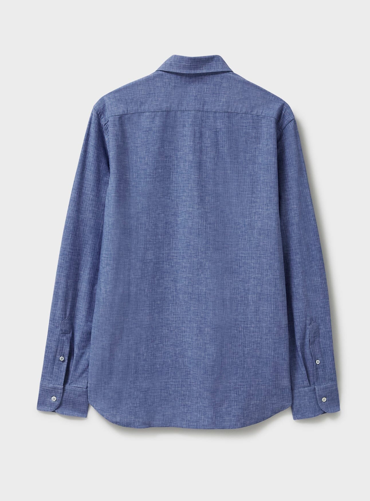 Recycled Italian Blue Slub Cut Away Comfort Shirt - Image 3