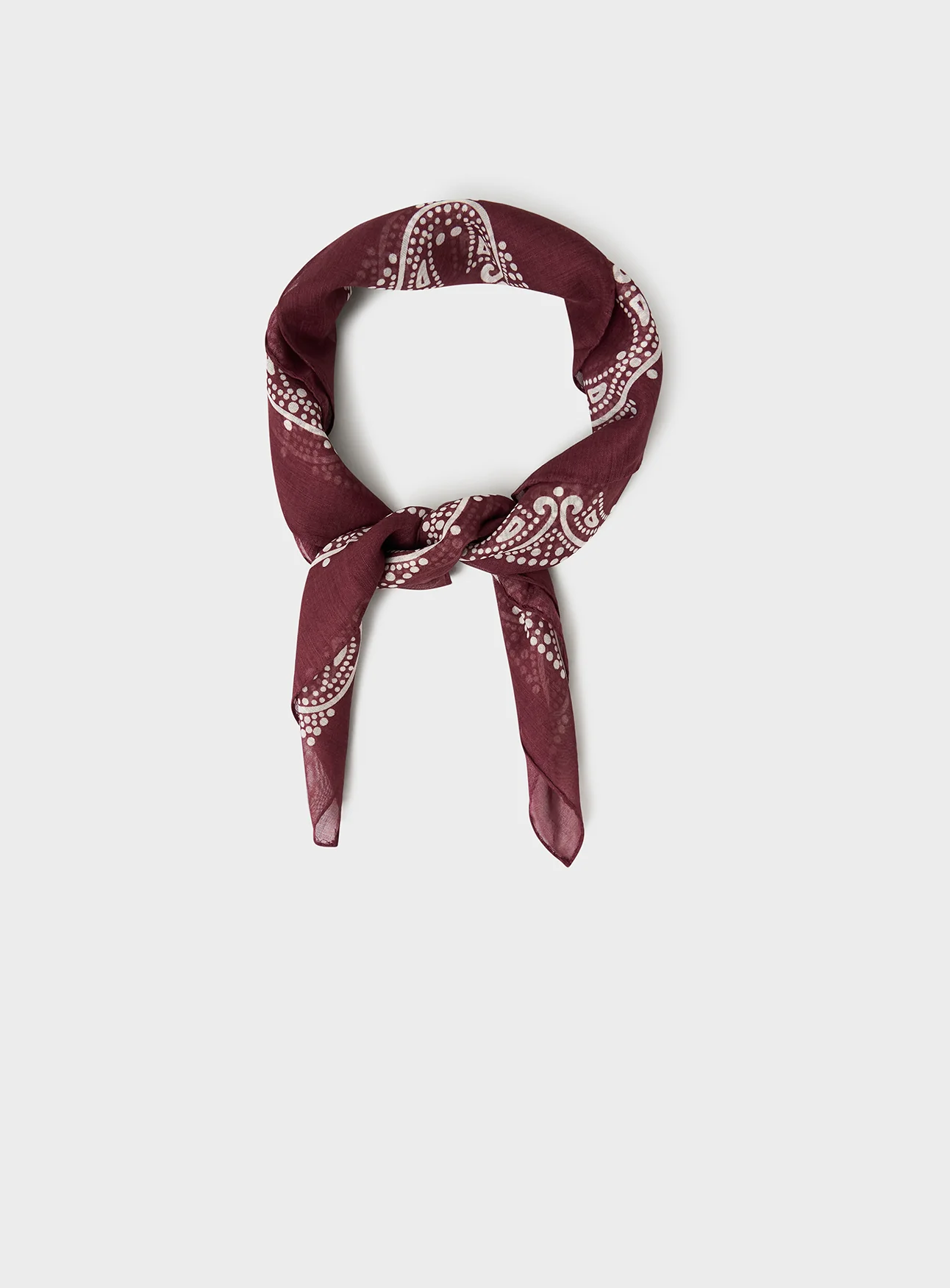 Cotton & Cashmere Burgundy Neem Bandana - Image 3