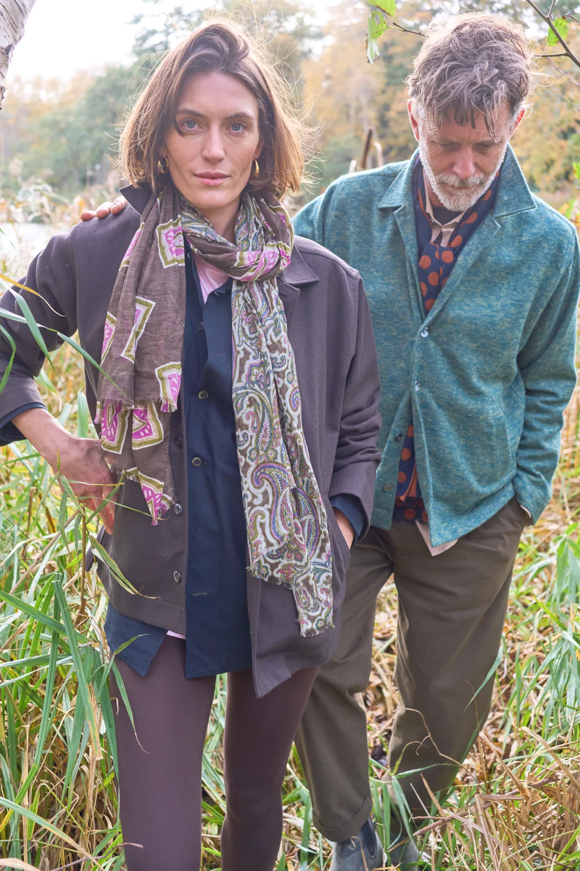 Cotton & Cashmere Wool Medallion Hazel Neck Scarf - Image 5