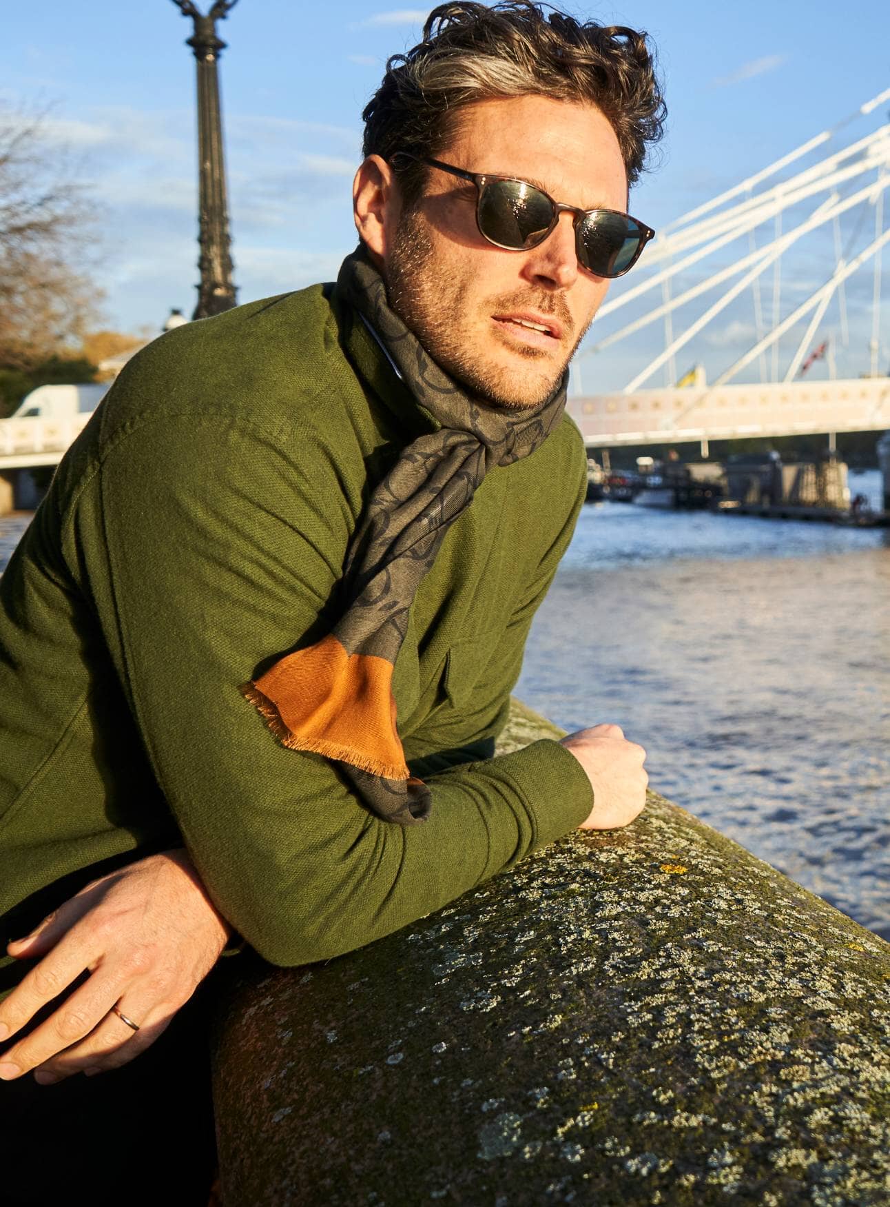 Recycled Italian Flannel Neem Green Overshirt - Image 5