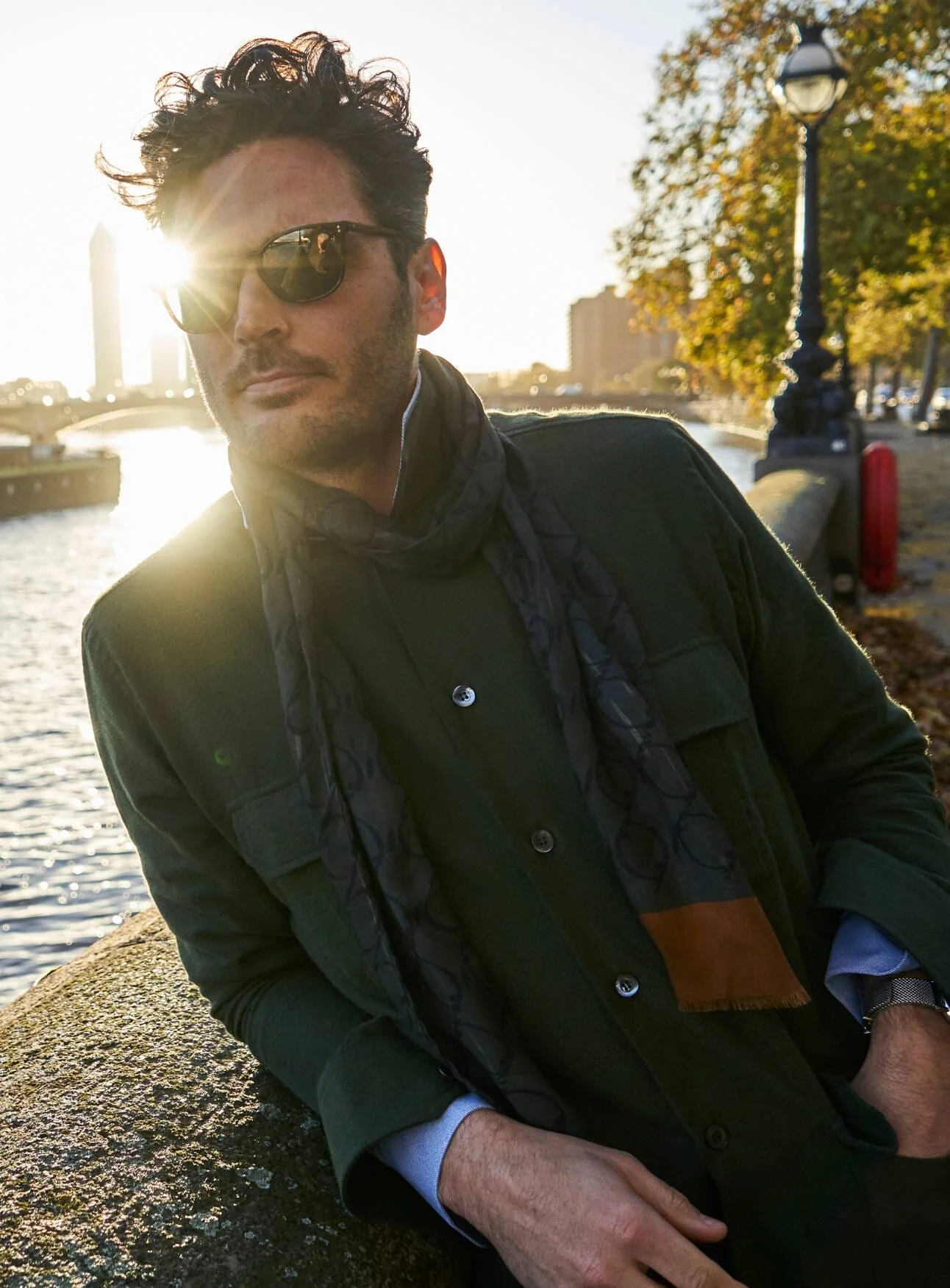 Recycled Italian Flannel Neem Green Overshirt - Image 7