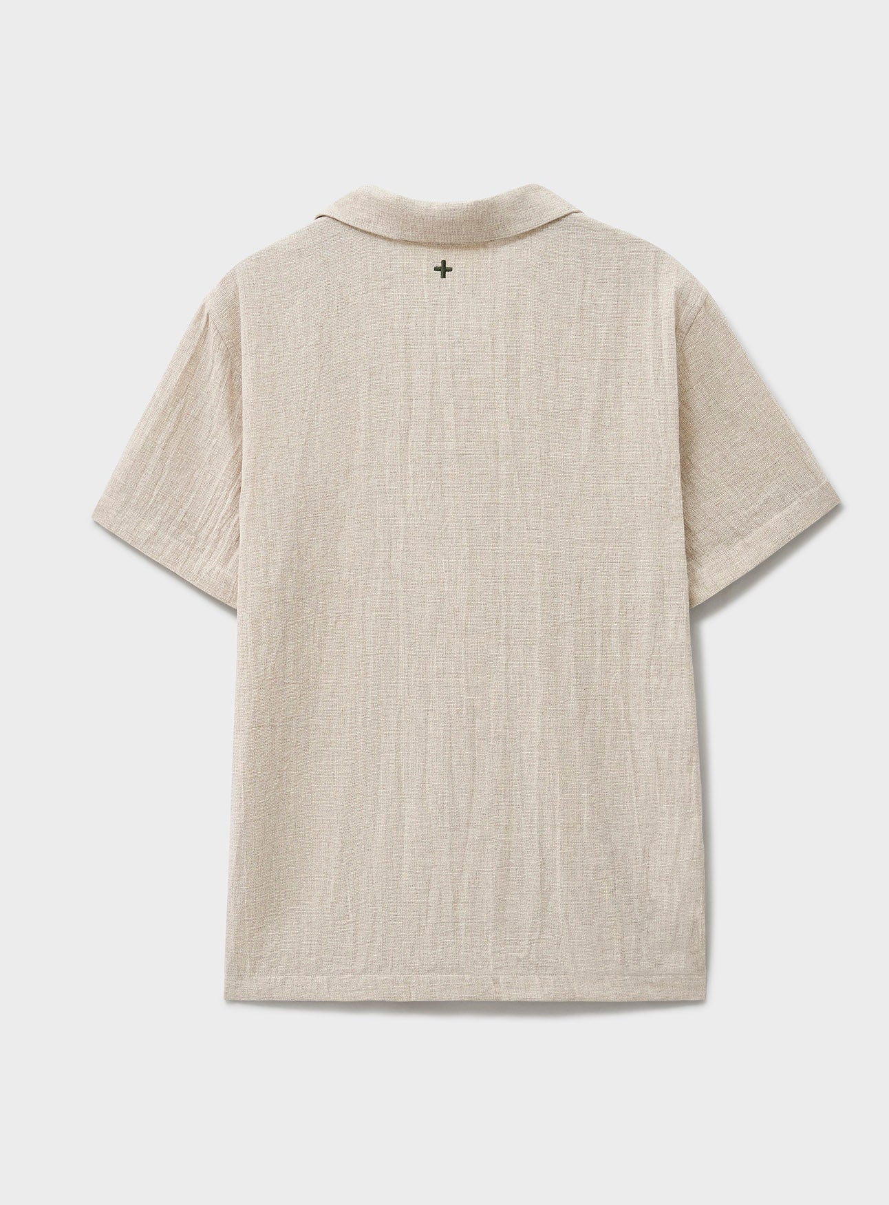 Recycled Basket Weave Stone Short Sleeved Shirt - Image 3