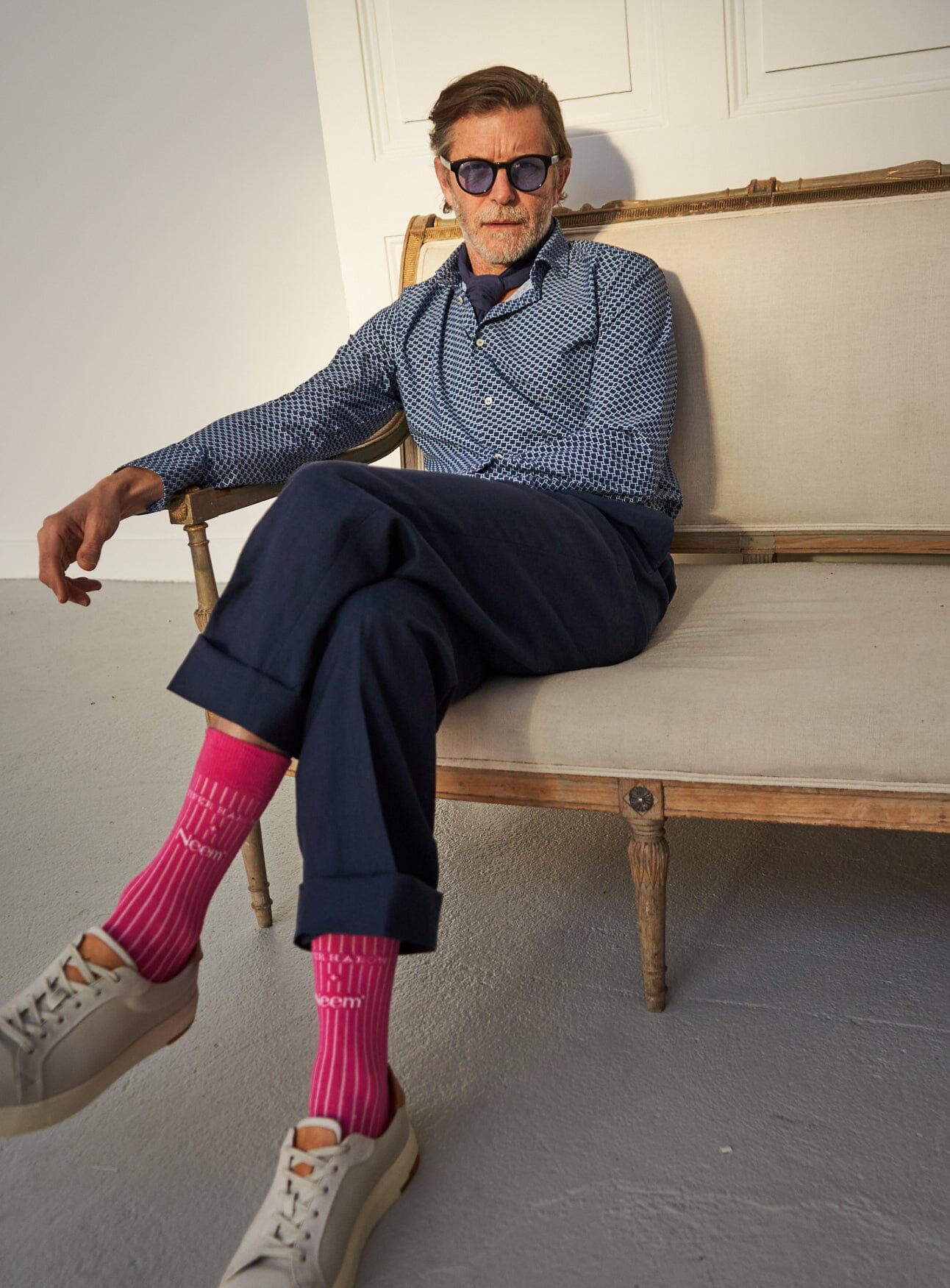 Recycled British Ribbed Cotton Bright Pink Men's Socks - Image 8