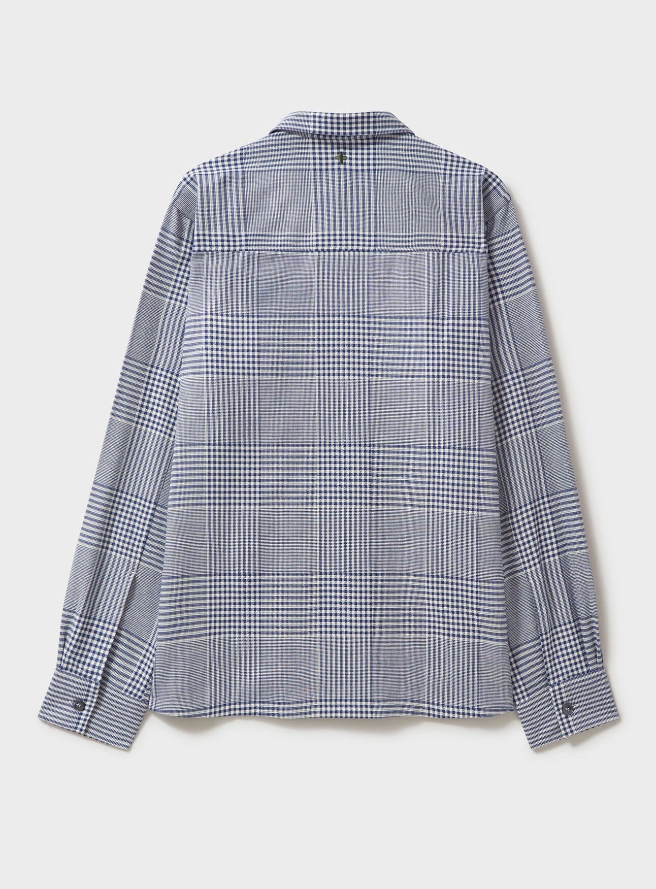 100% Recycled Cotton Navy Prince of Wales Spitalfields Overshirt - Image 5