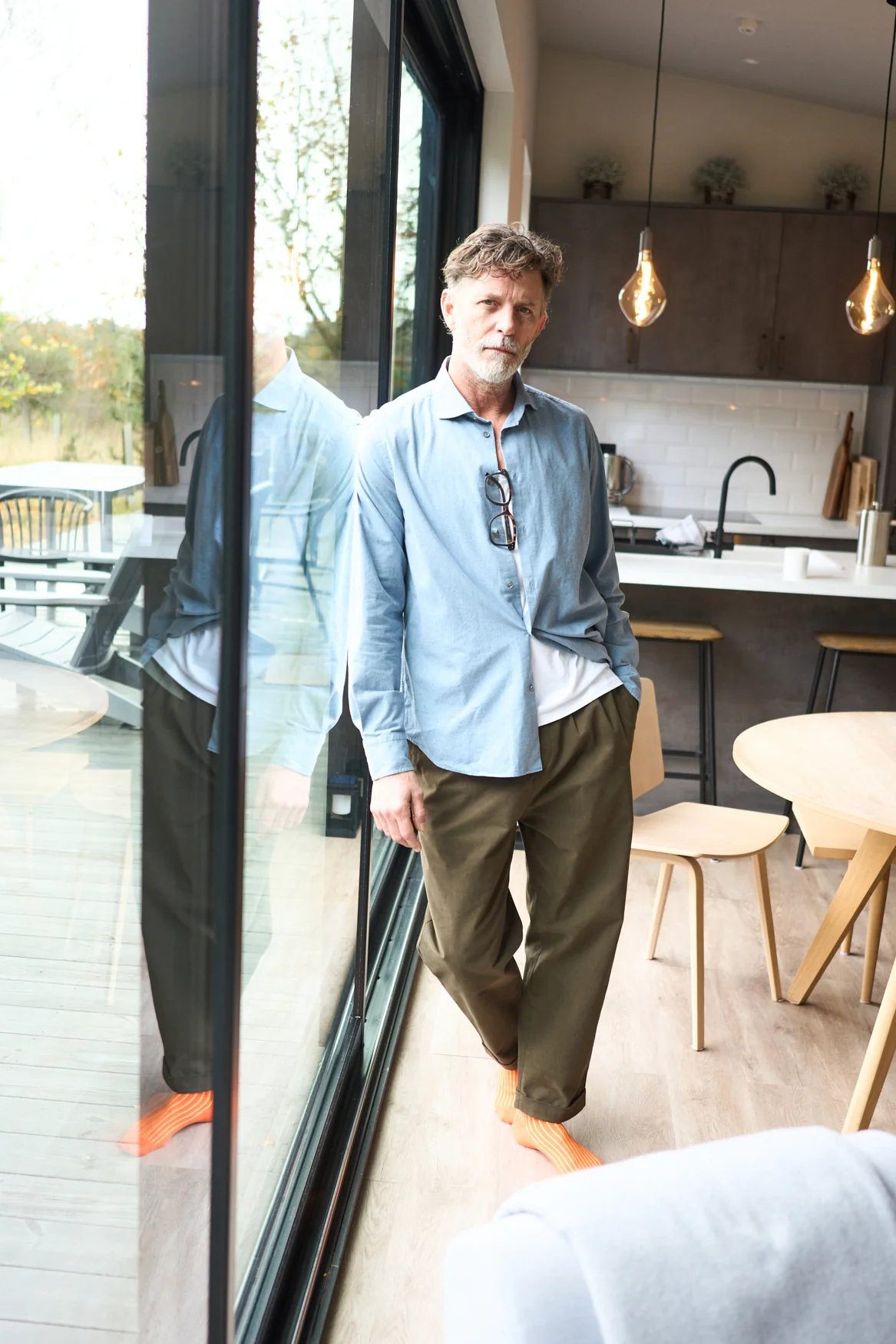 Recycled Denim Indigo Cut Away Shirt - Image 5