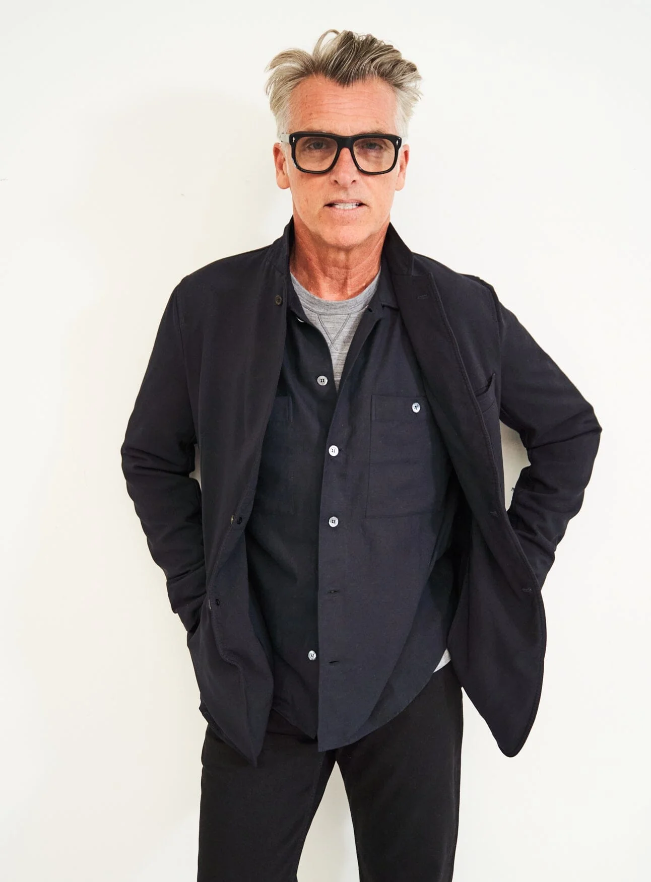 Recycled Italian Black Flannel Double Pocket Overshirt - Image 10