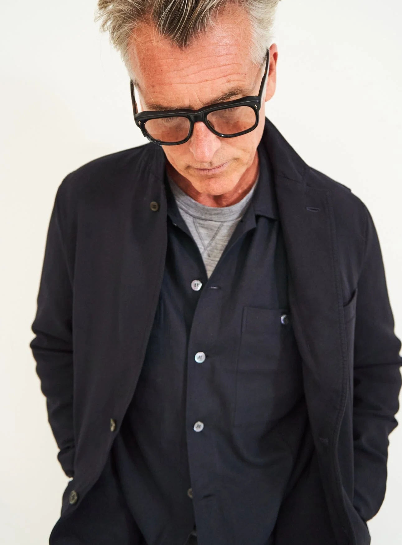Recycled Italian Black Flannel Double Pocket Overshirt - Image 5