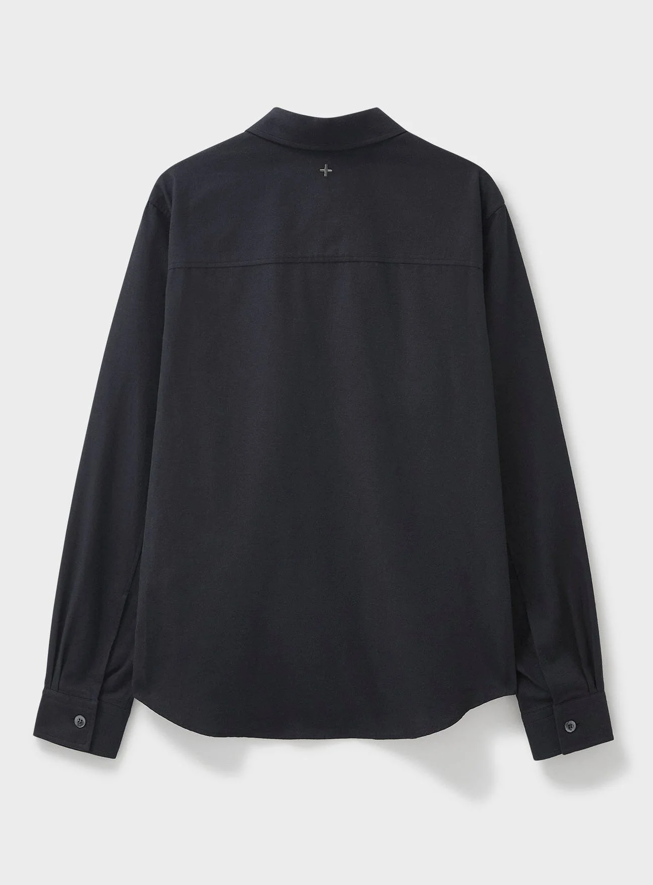 Recycled Italian Black Flannel Double Pocket Overshirt - Image 7
