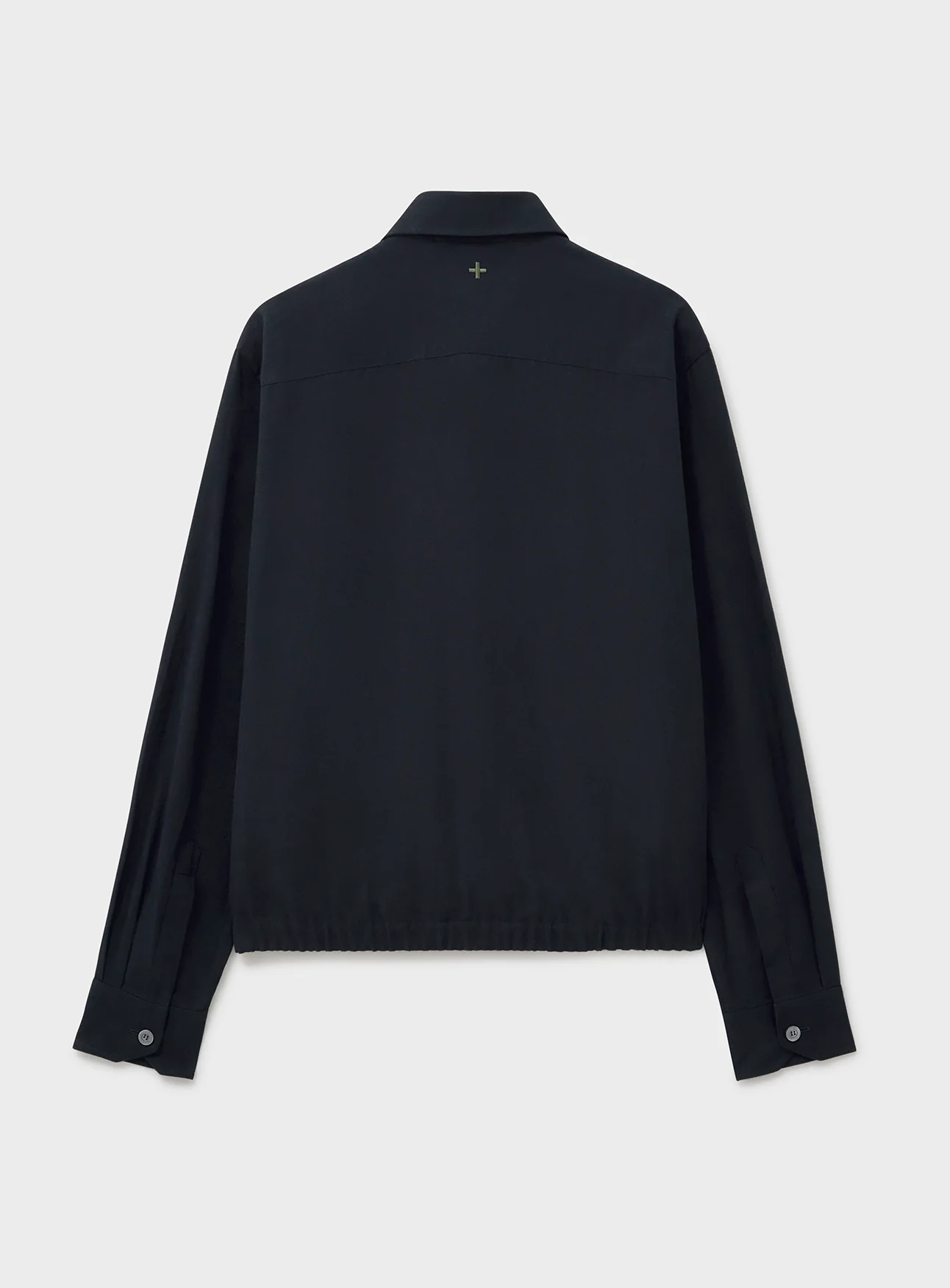 Recycled Italian Flannel Black Cropped Blouson Jacket - Image 5