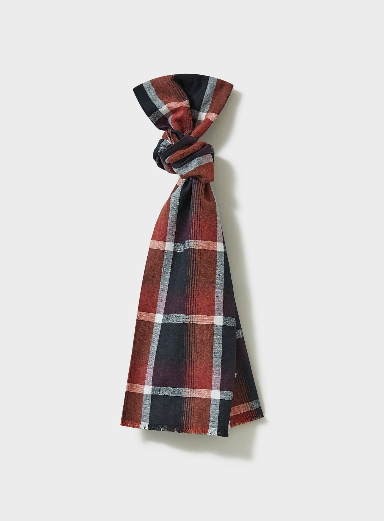 Recycled Italian Flannel Black/Red Scarf - Image 2