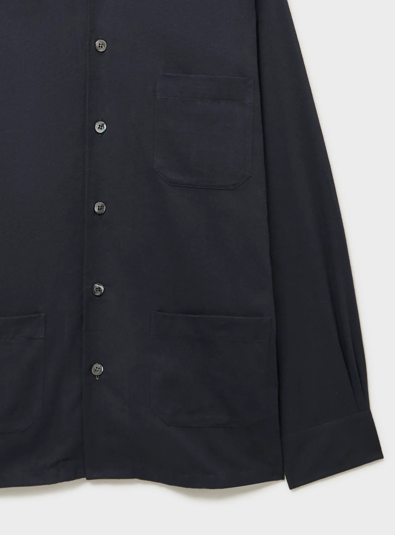 Recycled Italian Flannel Black Shirt Jacket - Image 8