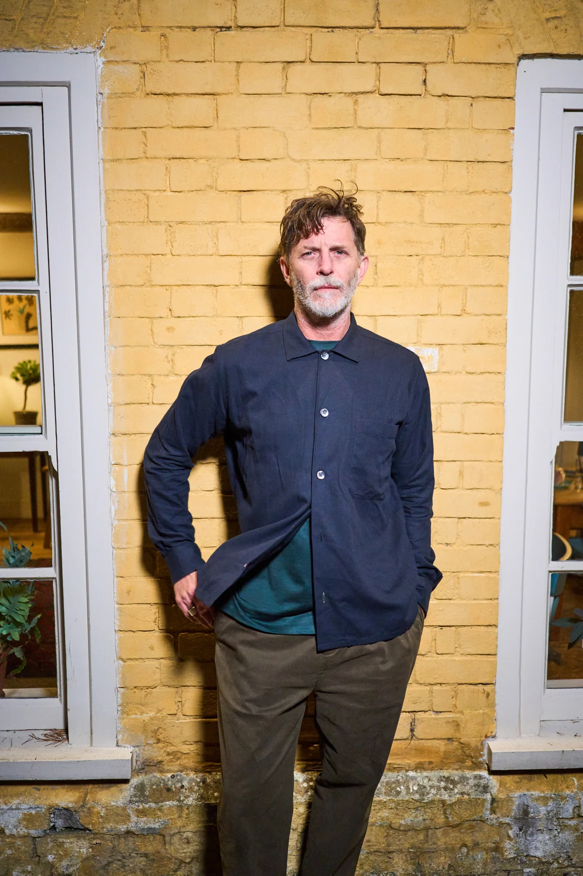 Recycled Italian Flannel Black Spitafields Overshirt - Image 3