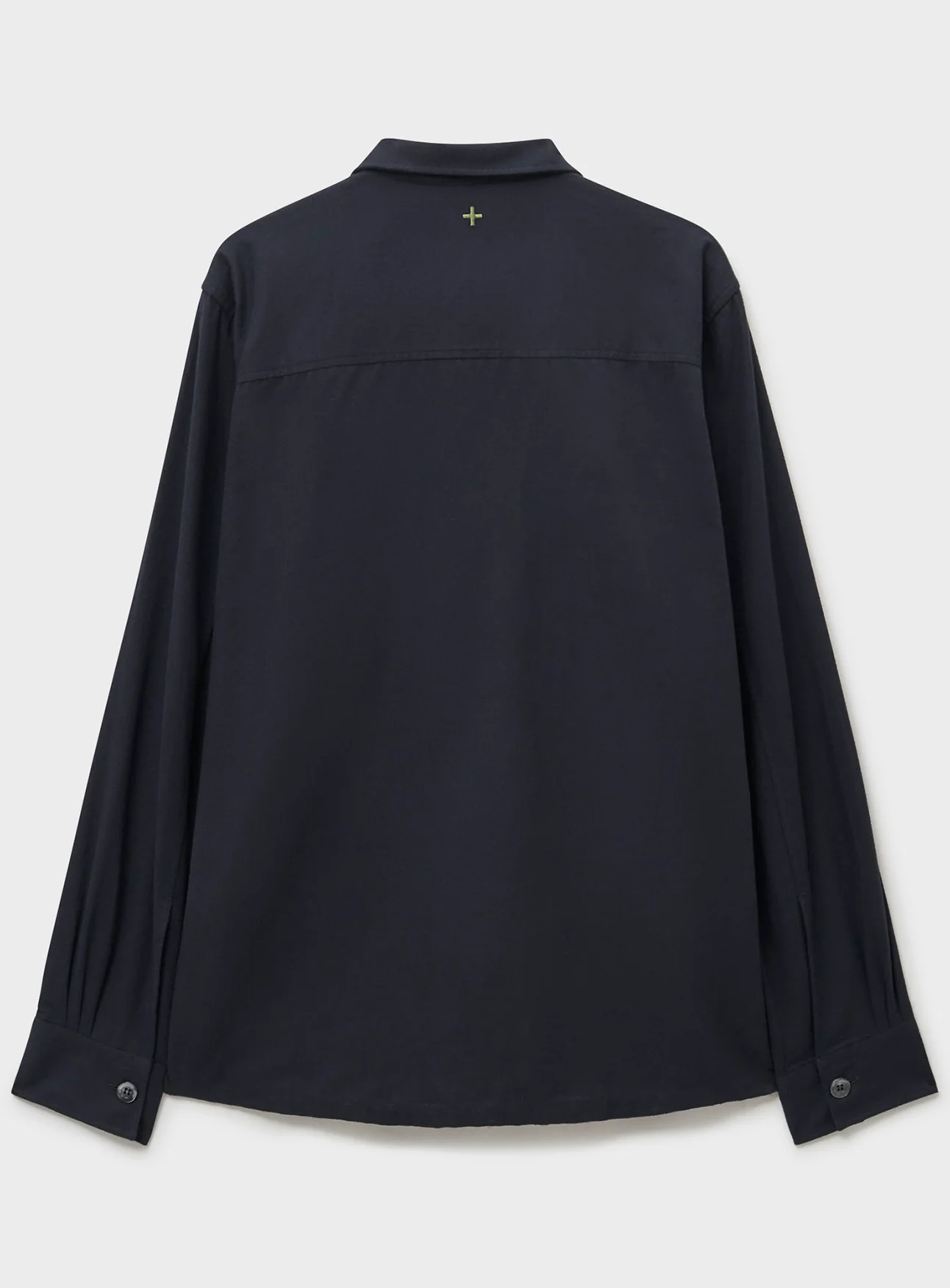 Recycled Italian Flannel Black Spitafields Overshirt - Image 4