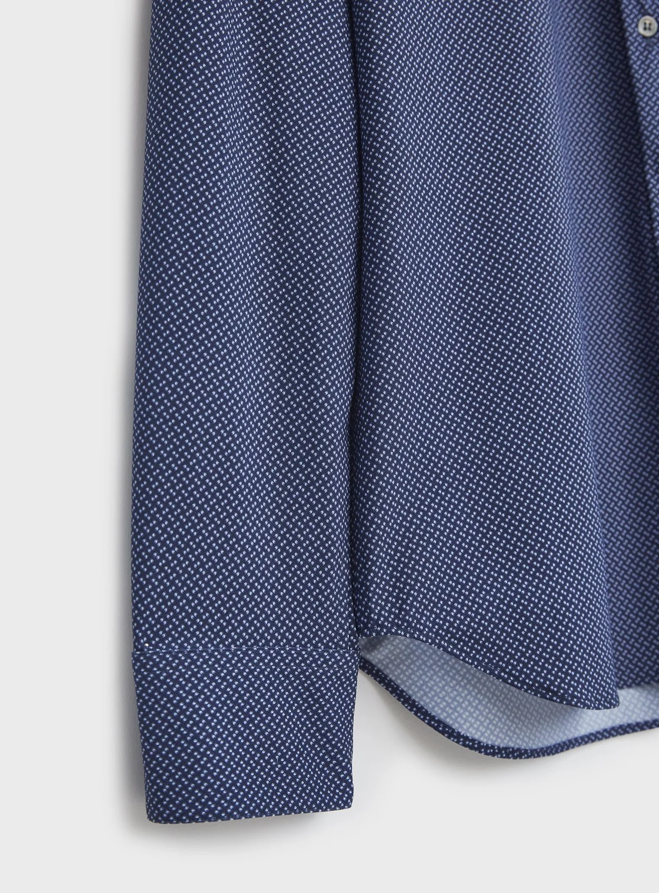 Recycled Italian Navy Como Print Comfort Shirt - Image 3
