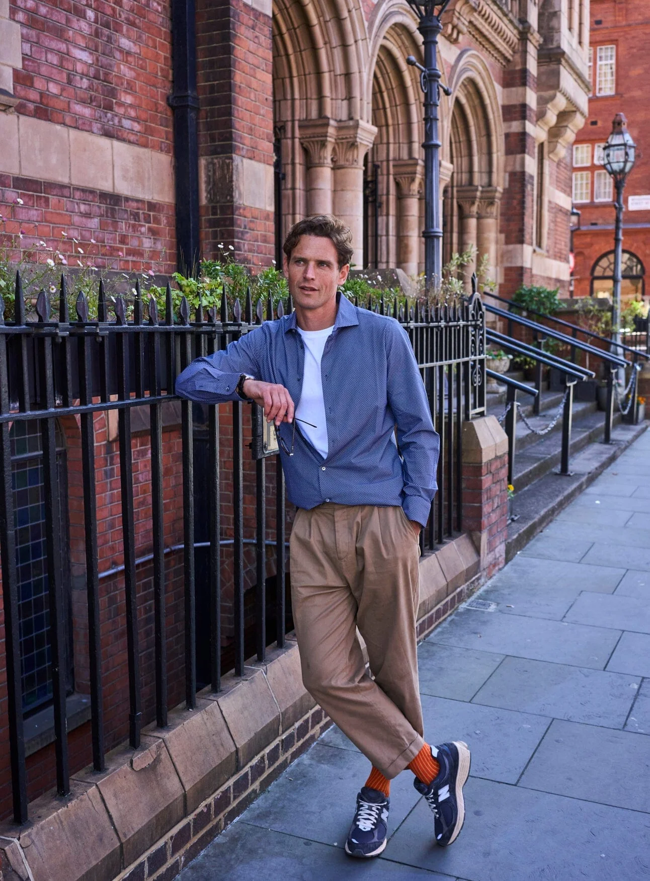 Recycled Italian Navy Como Print Comfort Shirt - Image 4