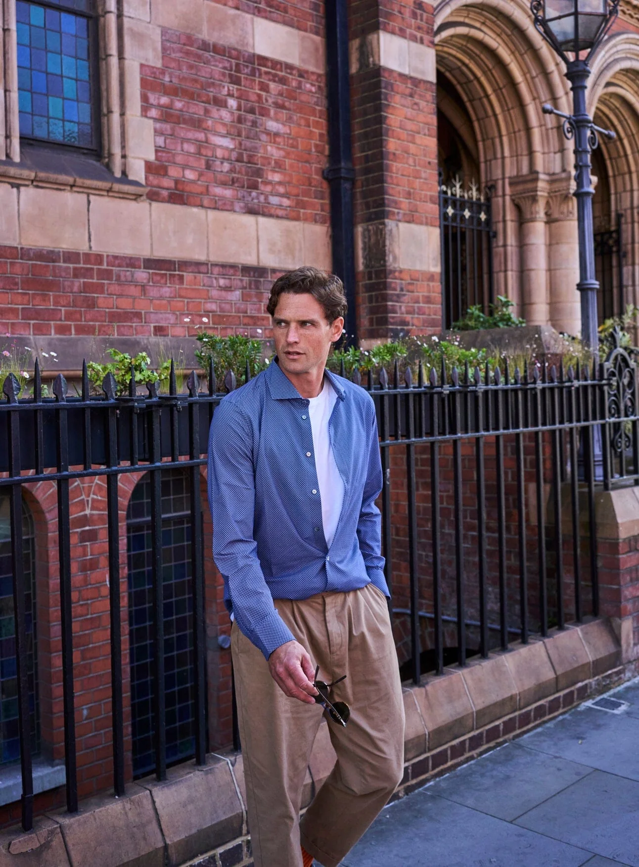 Recycled Italian Navy Como Print Comfort Shirt - Image 7