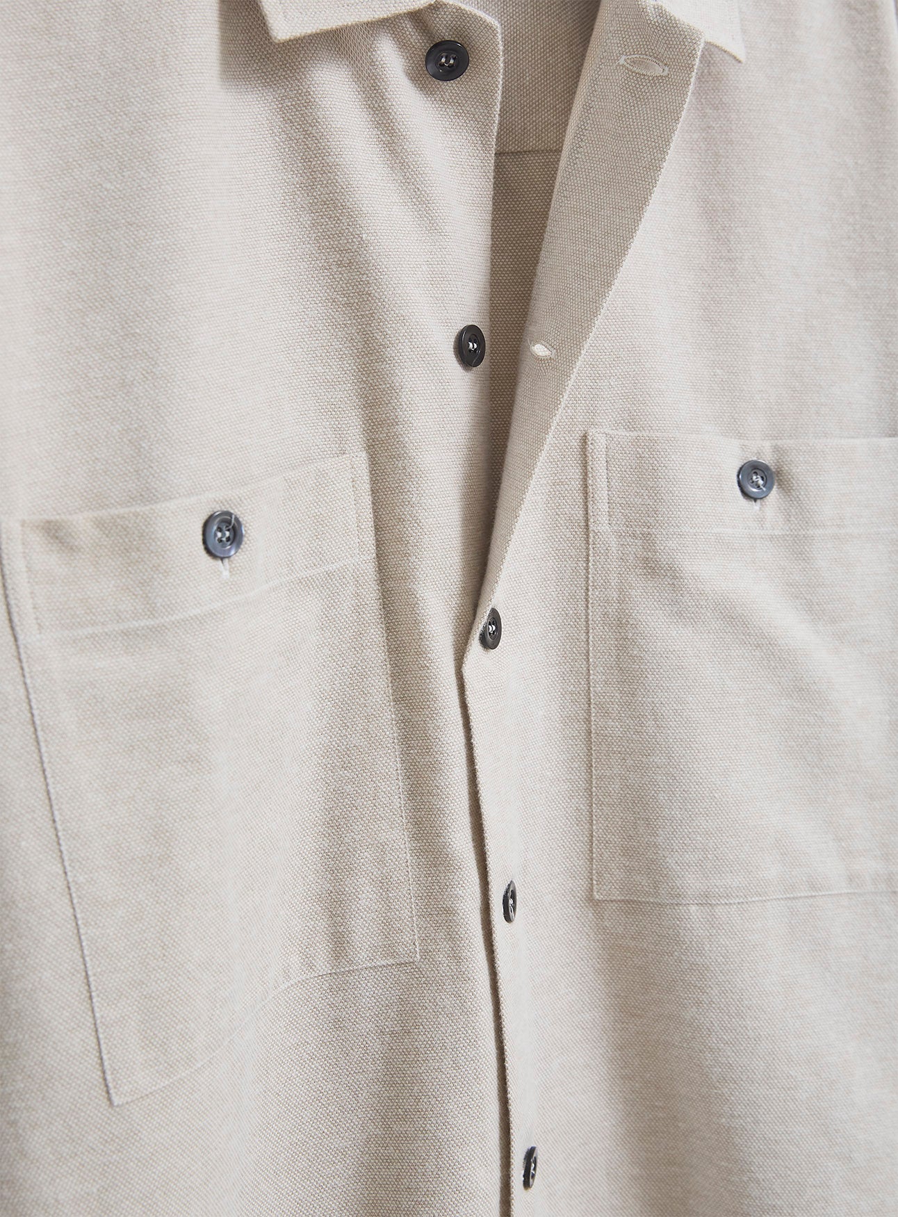 Recycled Italian Flannel Oatmeal Double Pocket Shirt - Image 3