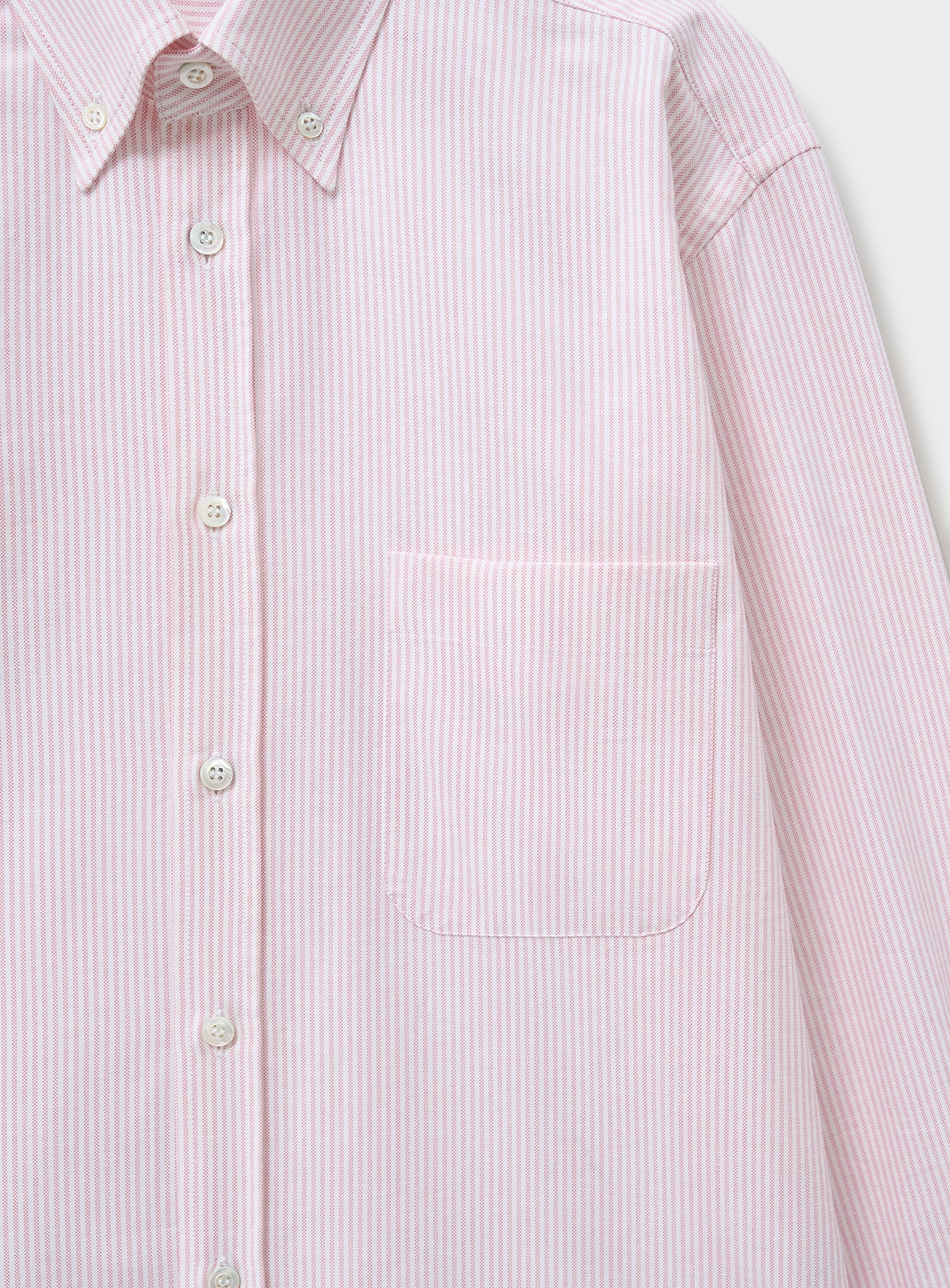 Recycled Italian Oxford Cloth Pink Button Down Shirt - Image 3