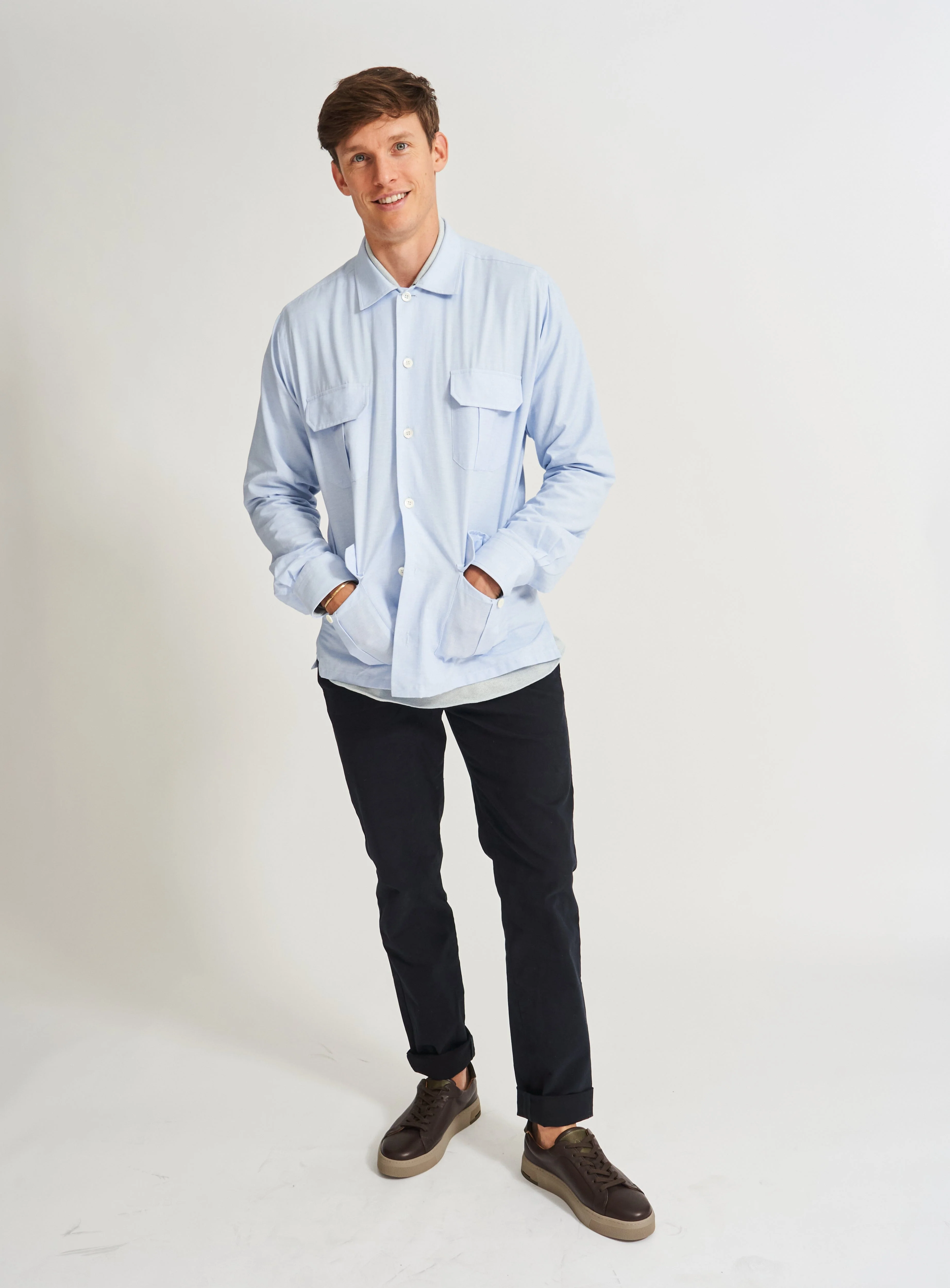 Recycled Italian Sky Fil-a-Fil Overshirt - Image 6