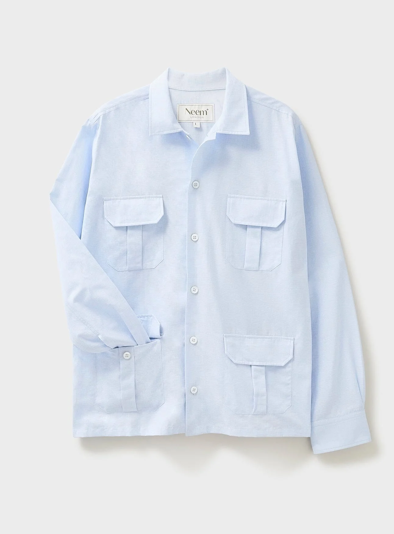 Recycled Italian Sky Fil-a-Fil Overshirt - Image 7