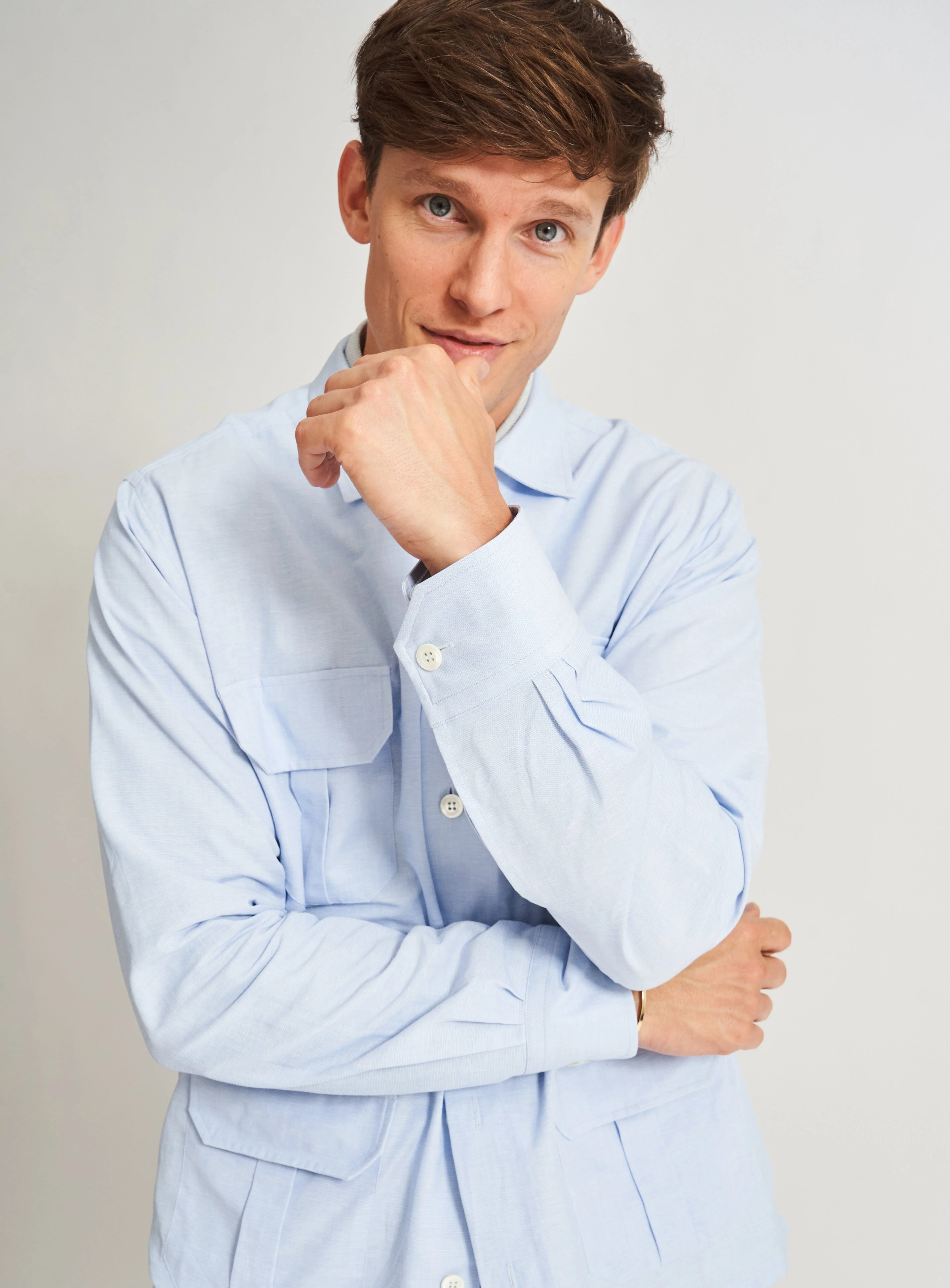 Recycled Italian Sky Fil-a-Fil Overshirt - Image 8