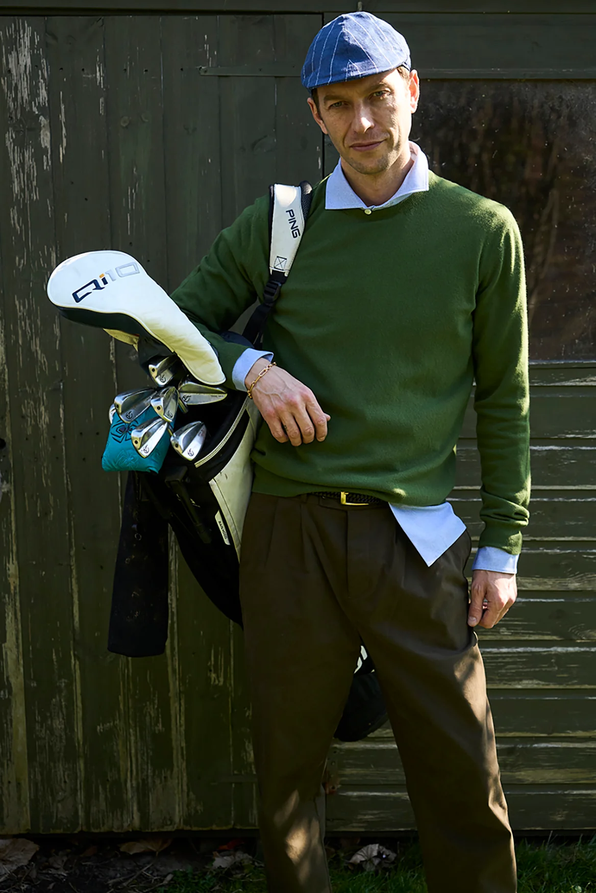 Recycled Italian Wool Knit Green Crew Neck - Image 6