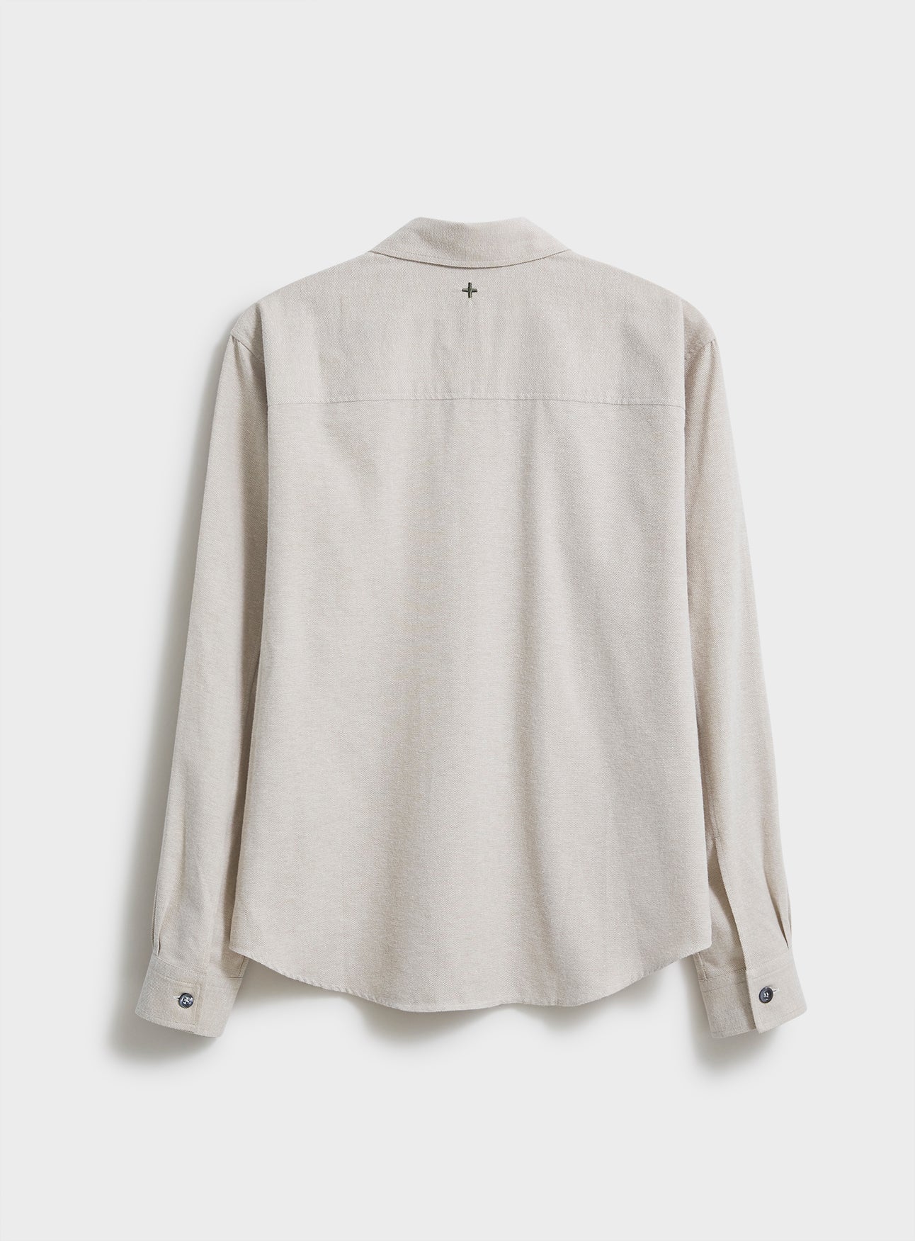 Recycled Italian Flannel Oatmeal Over-Shirt - Image 3
