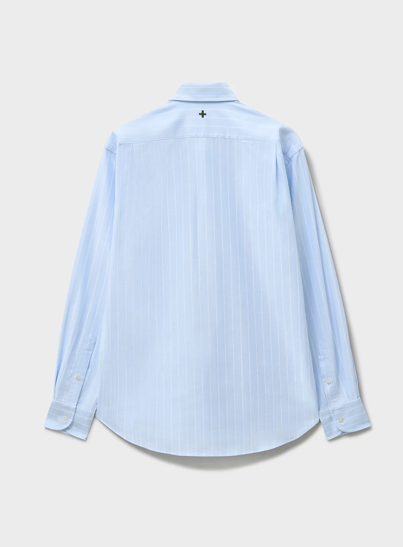 Recycled Pinpoint Oxford Cotton Sky Stripe Button Down Shirt - Image 5