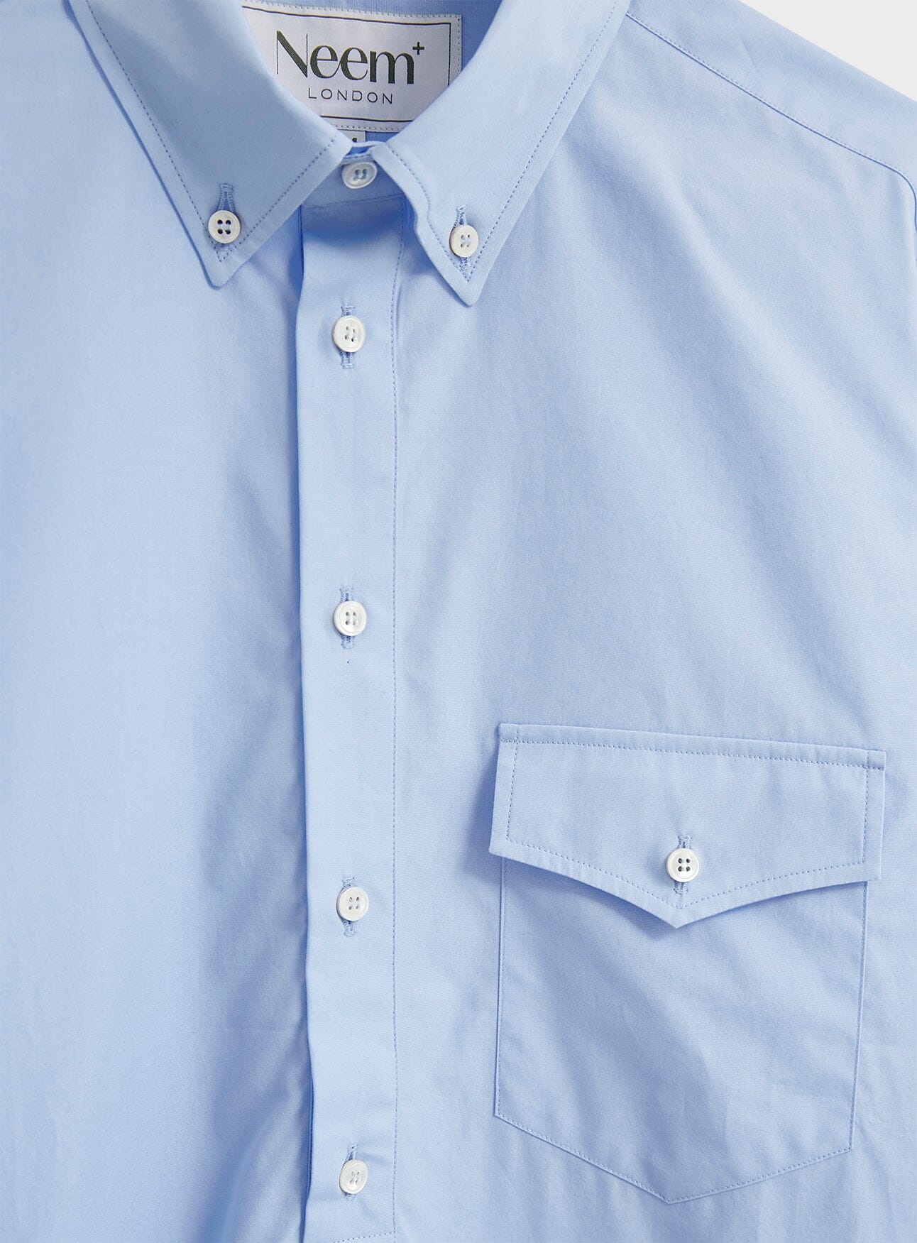Regenerative Cotton Sky Modern Button-down Collar Popover Shirt - Image 4