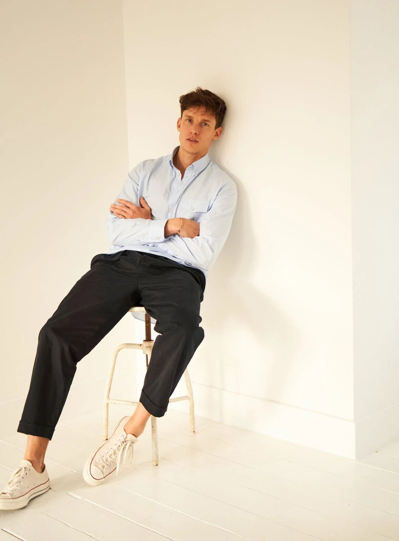 Regenerative Cotton Sky Modern Button-down Collar Popover Shirt - Image 7