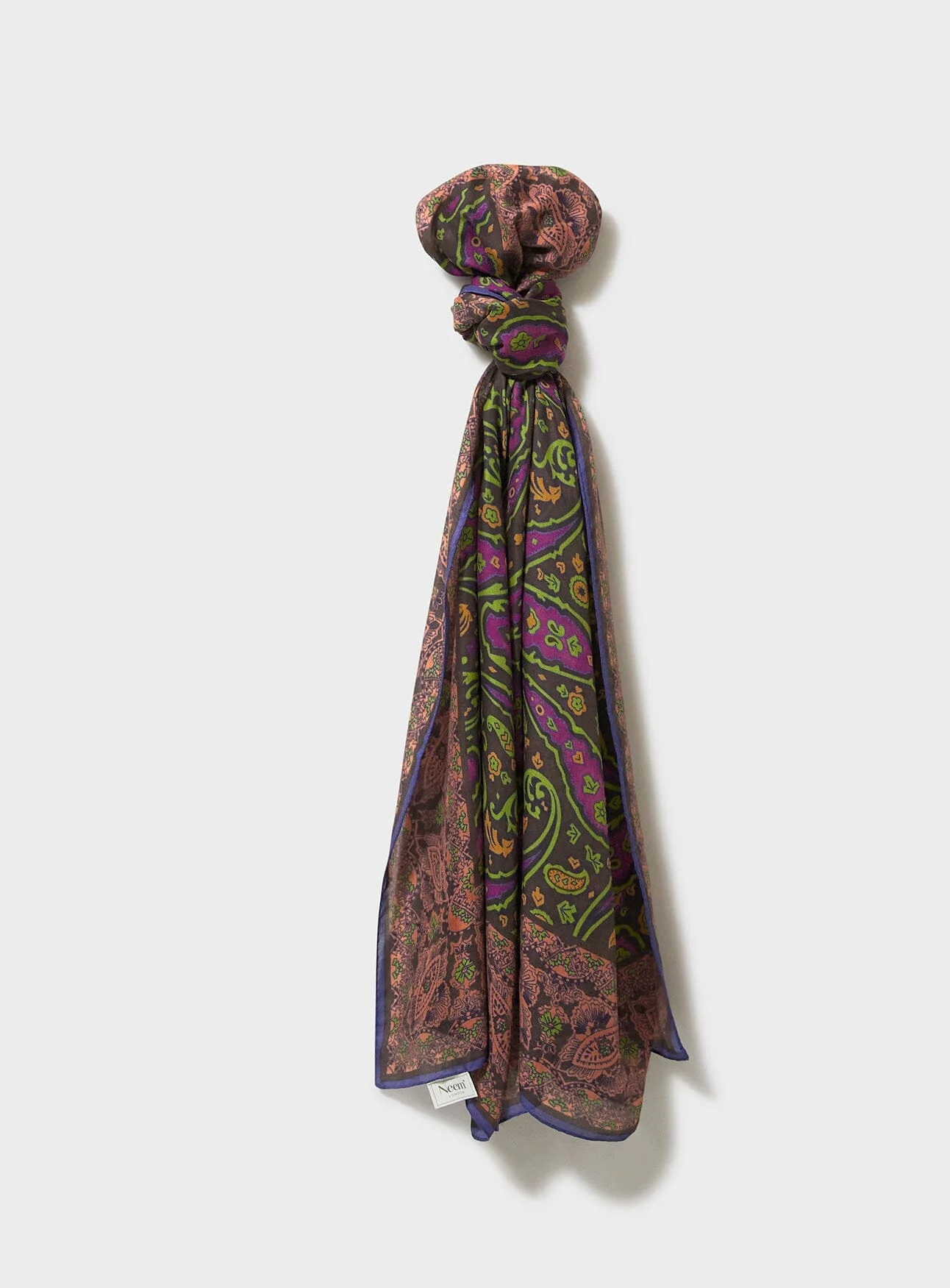 Biodegradable Italian Tencel Pink Paisley Flamboyant Scarf - Image 3