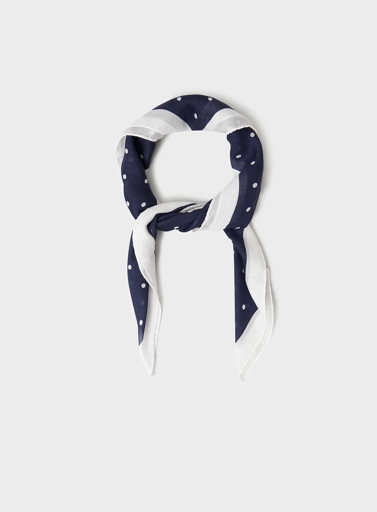 Tencel Polka Dot Navy Neem Bandana - Image 3