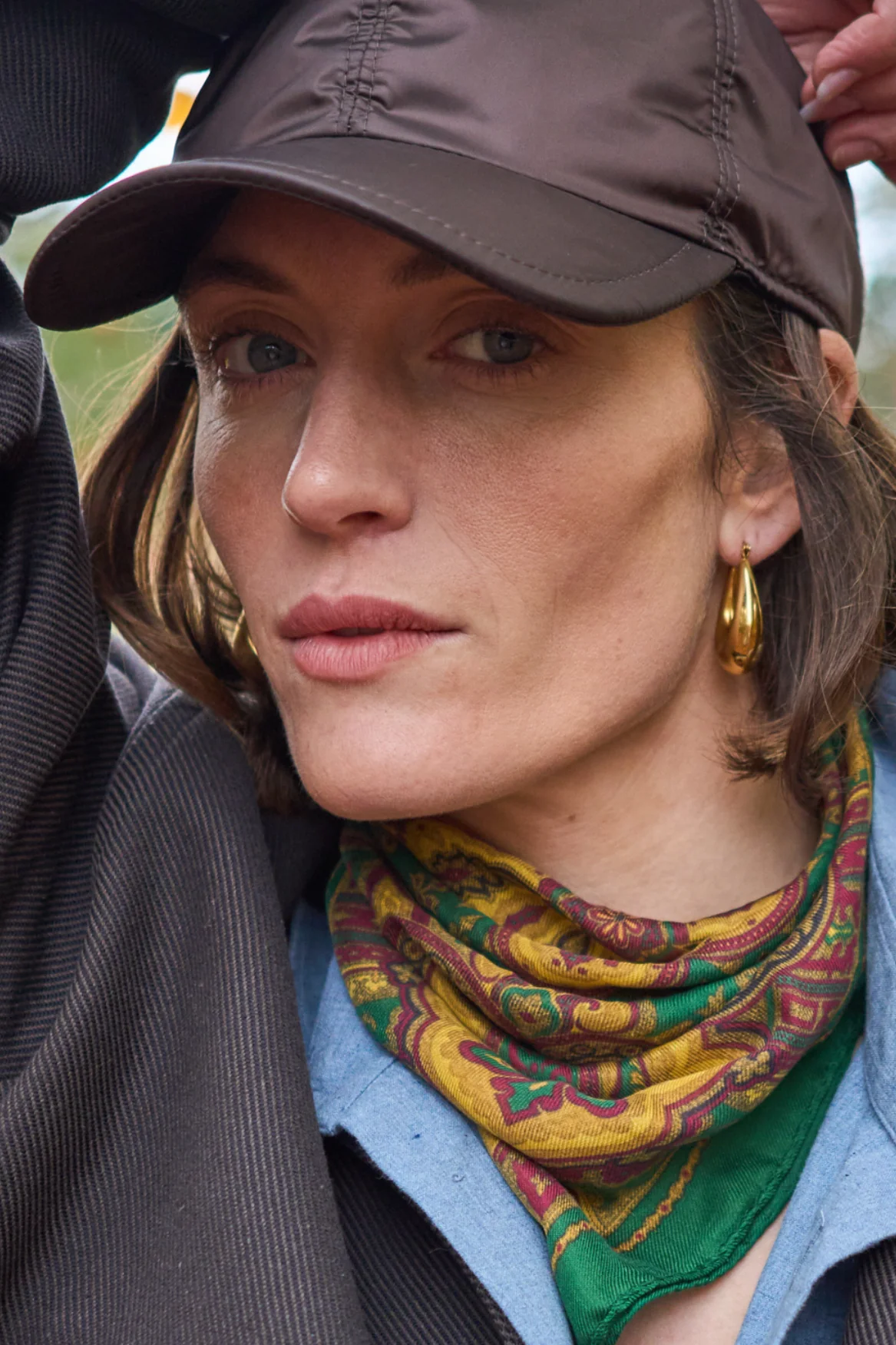Upcycled Water Repellent Chocolate Baseball Cap - Image 3