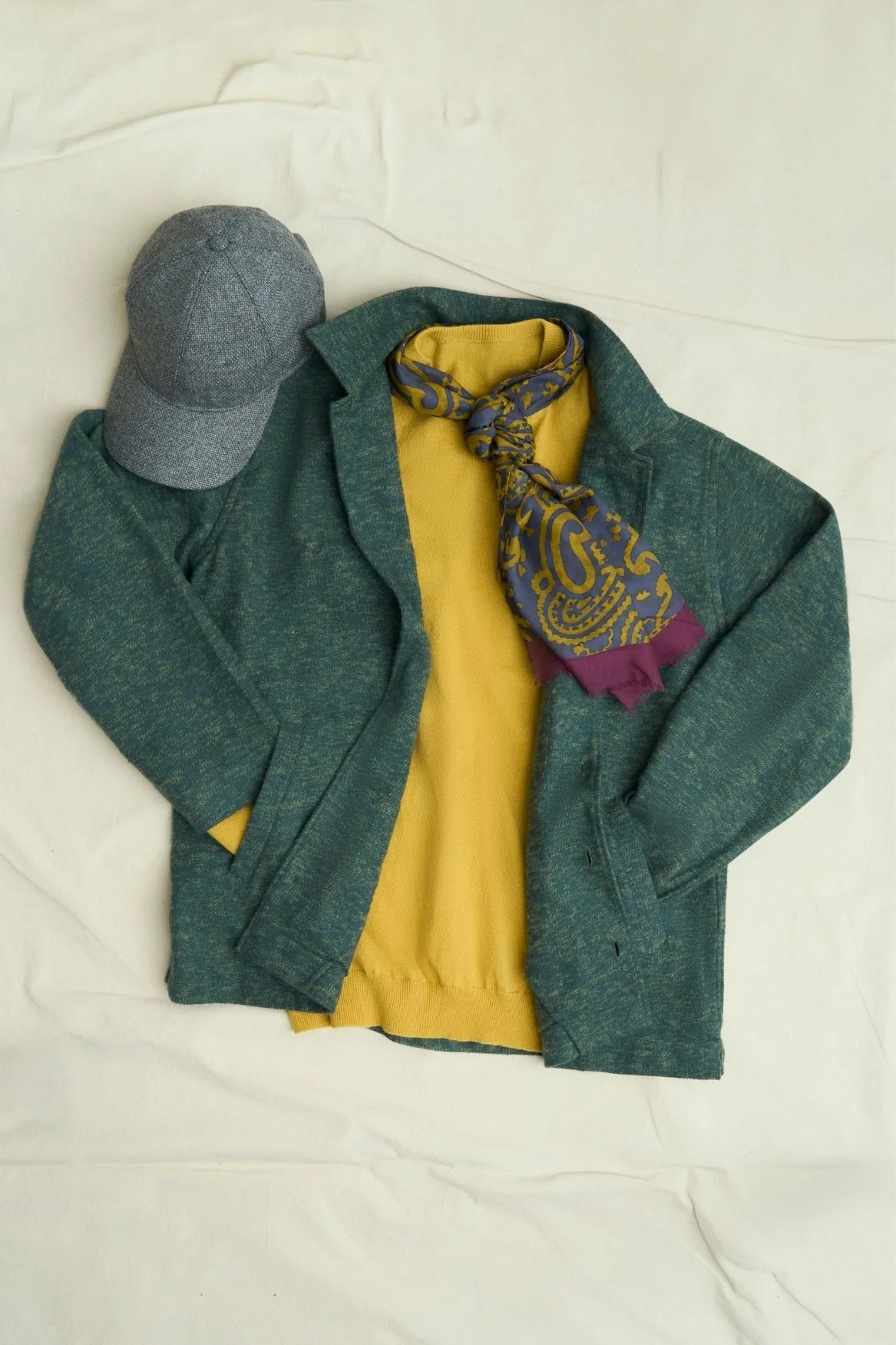 Upcycled Wool Grey Light Baseball Cap - Image 2