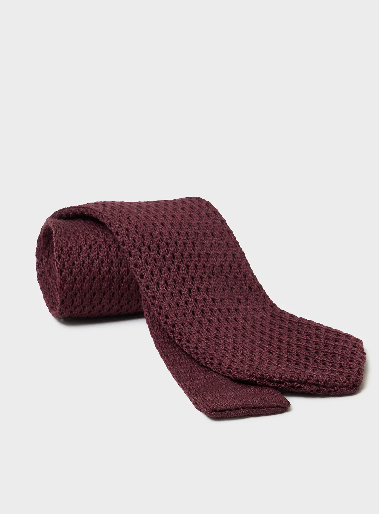 Wool Como Knit Burgundy Tie - Image 3