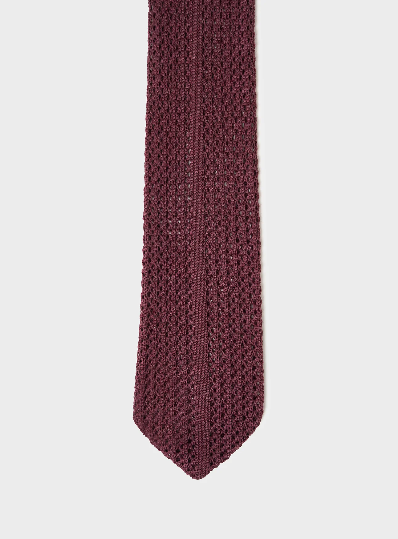 Wool Como Knit Burgundy Tie - Image 4