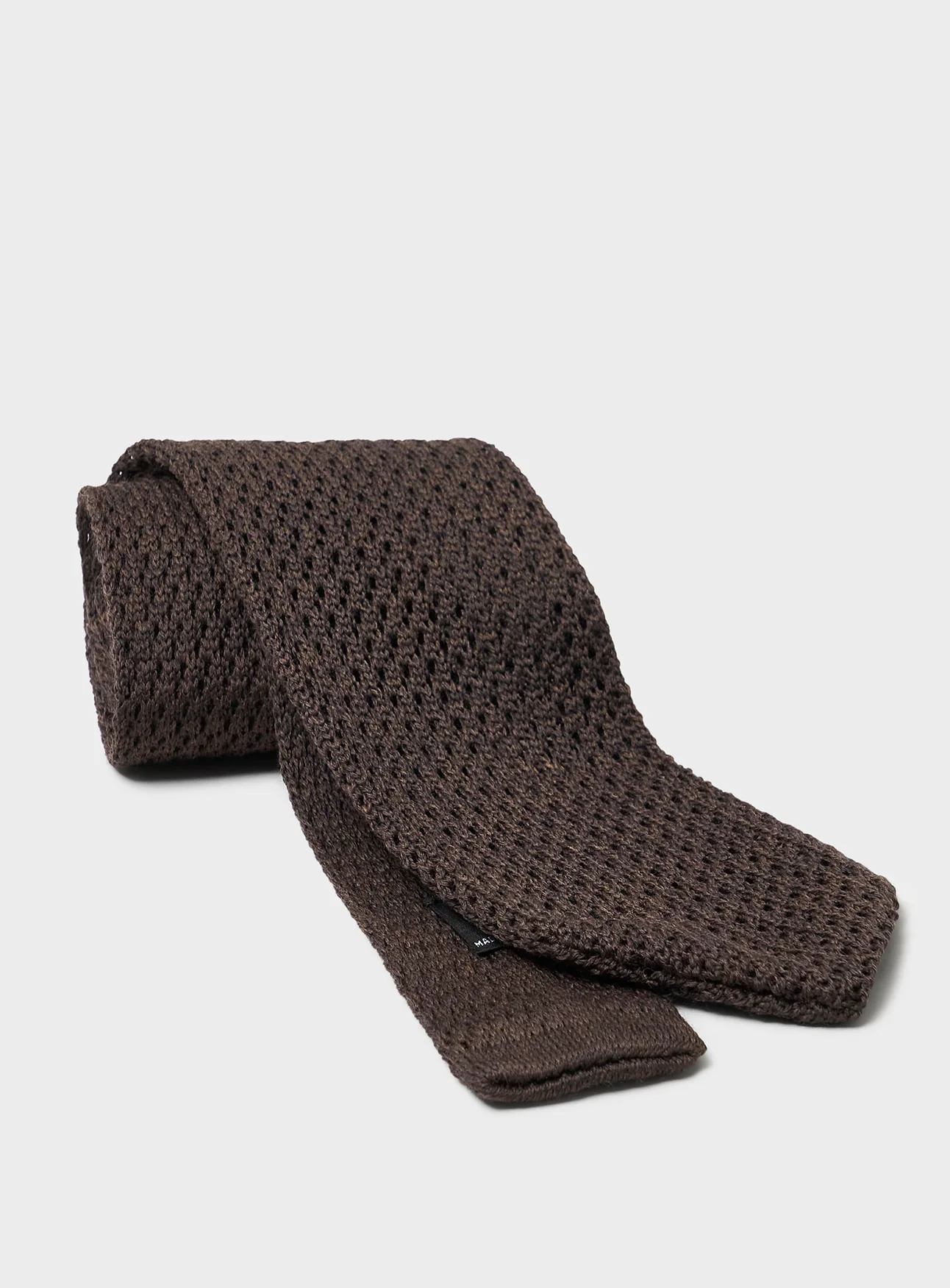Wool Knit Chocolate Tie - Image 3