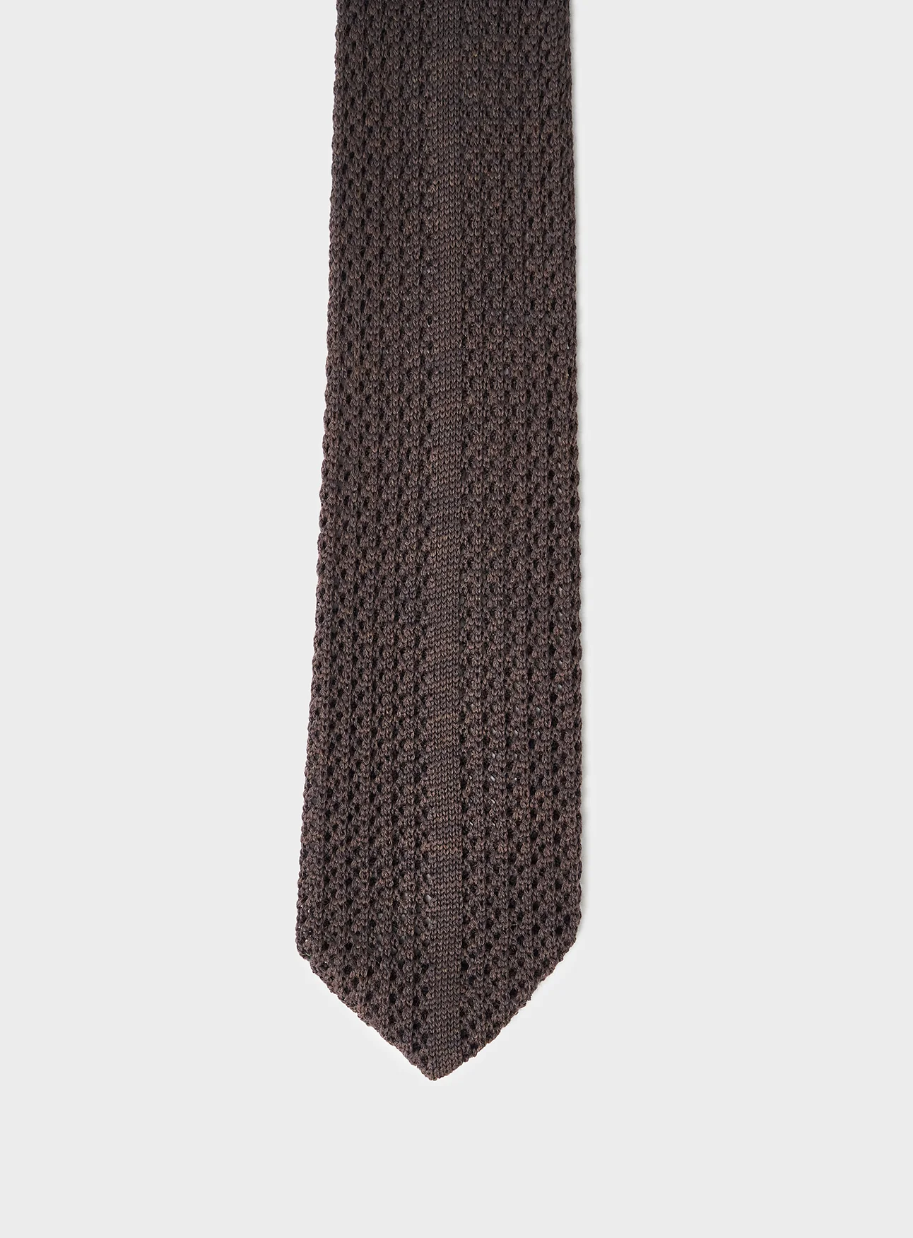 Wool Knit Chocolate Tie - Image 5