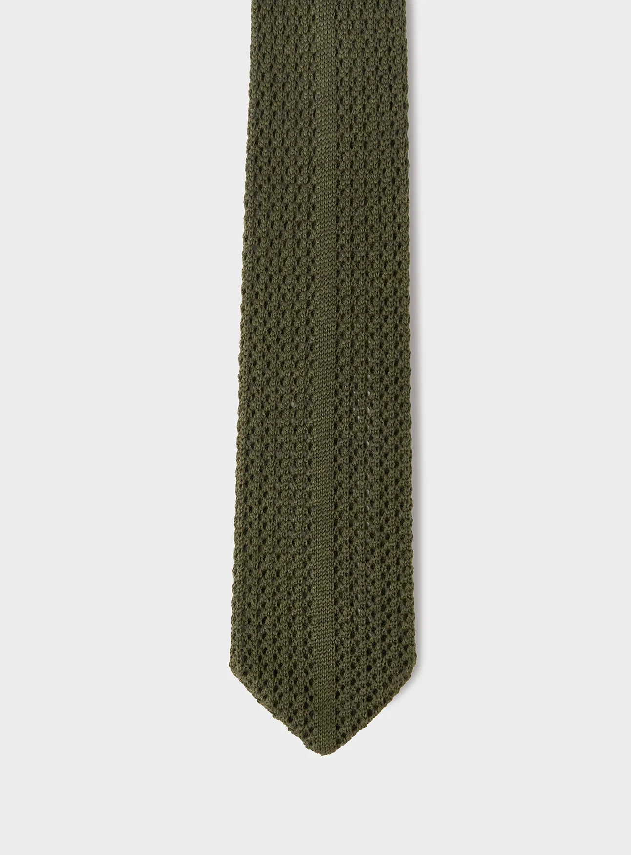 Recycled Wool Knit Green Tie - Image 4
