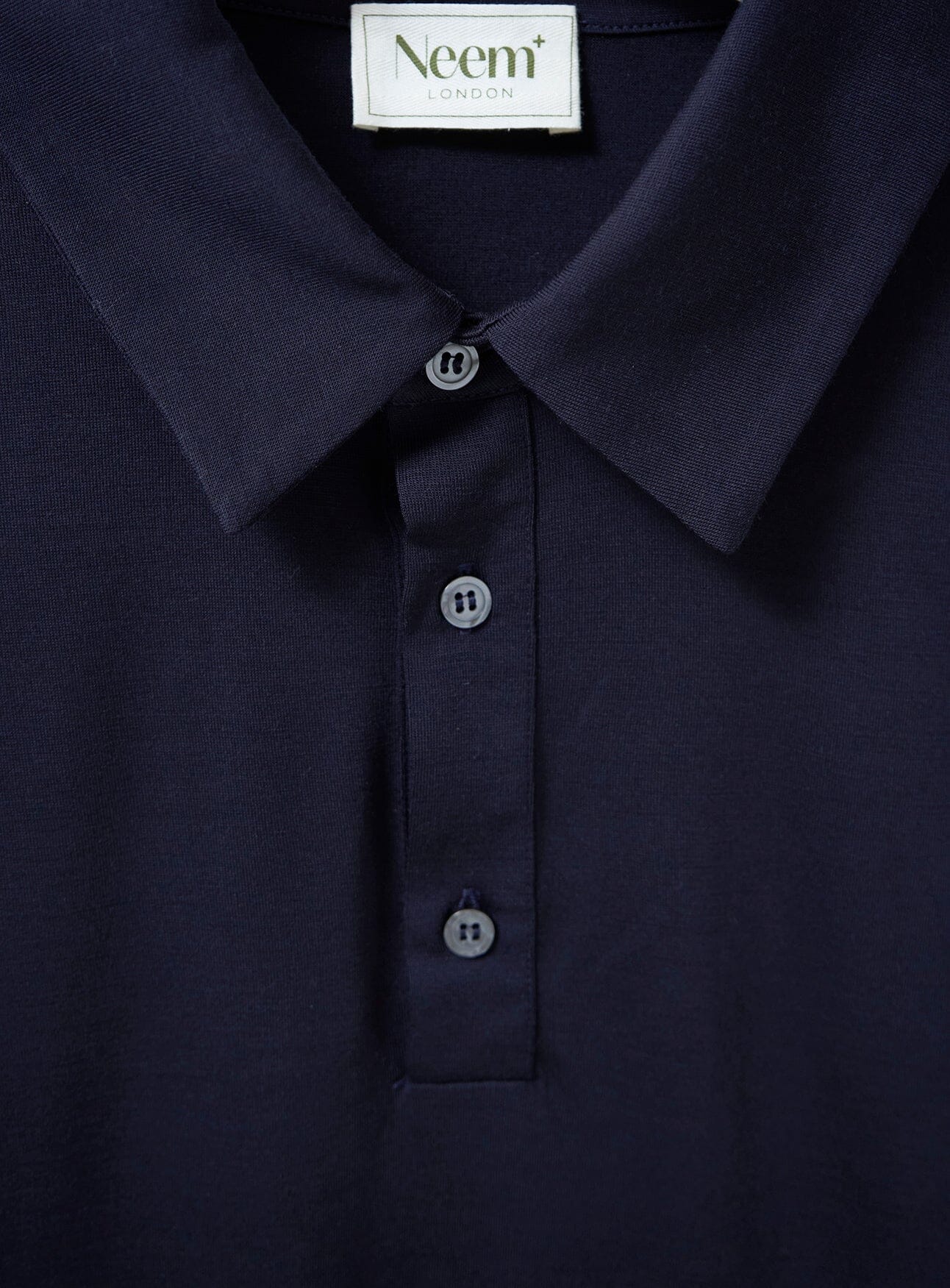 ZQ Merino Wool Jersey Navy Long Sleeve Polo - Image 3