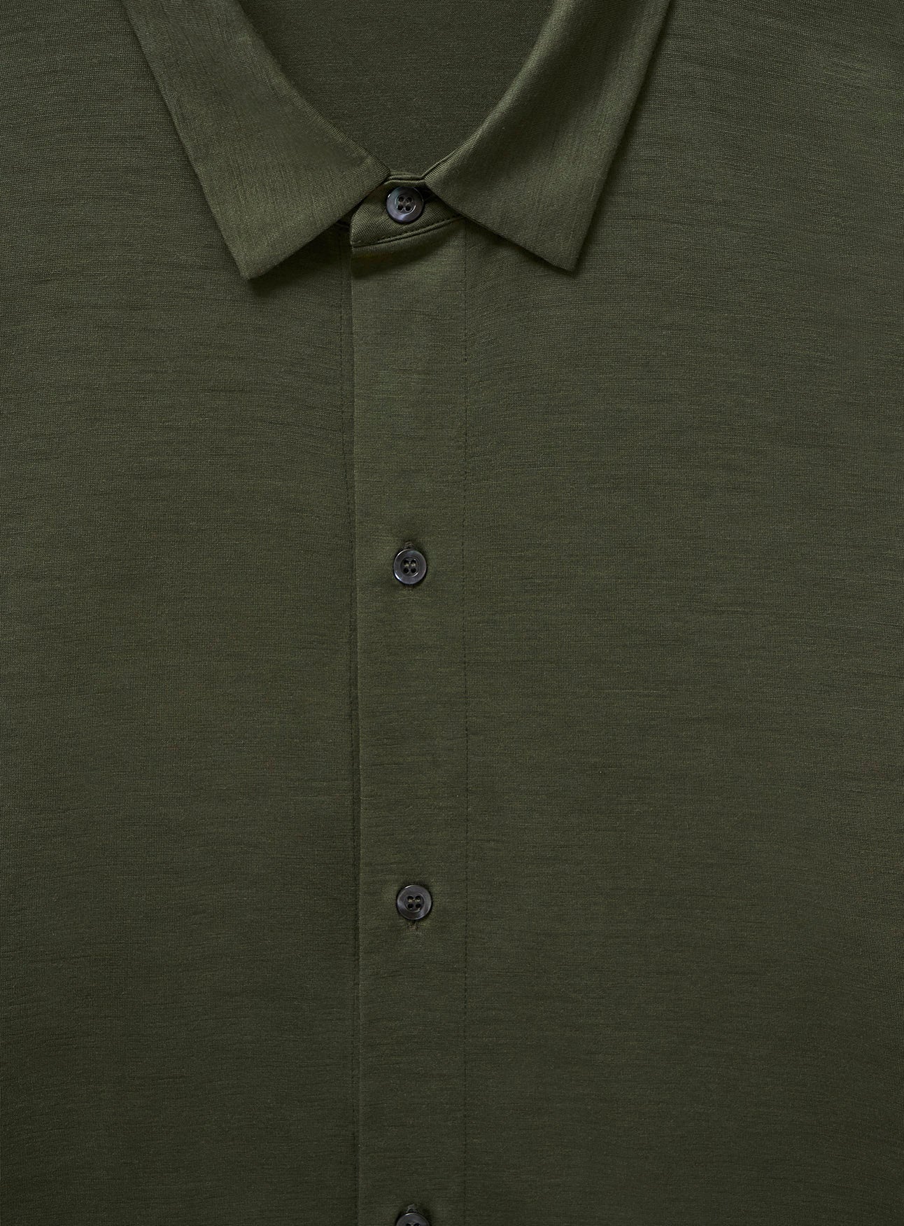 ZQ Merino Wool Jersey Olive Overshirt - Image 3