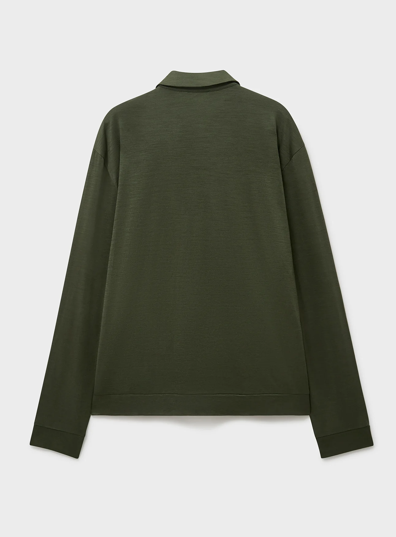 ZQ Merino Wool Jersey Olive Overshirt - Image 4