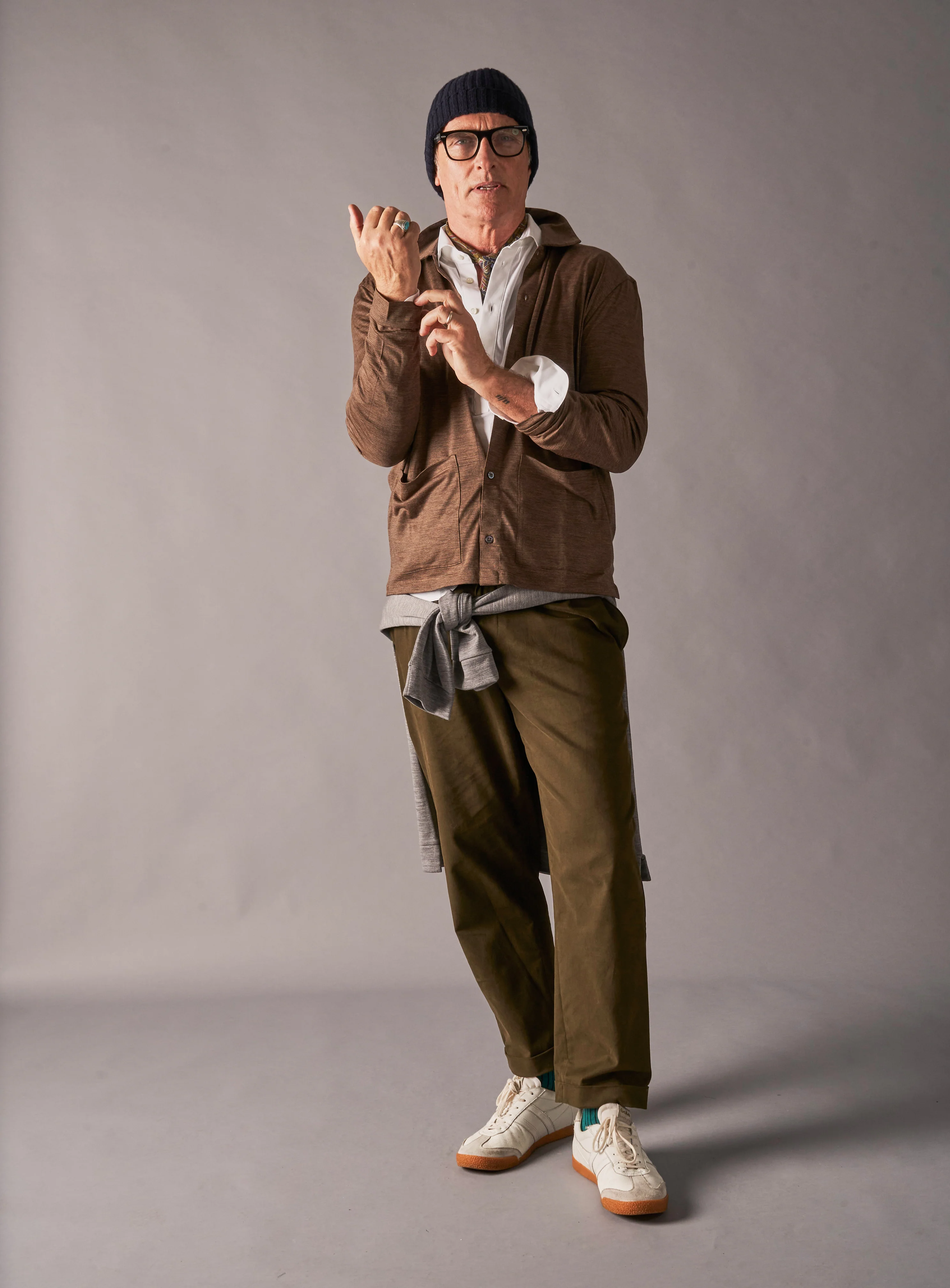 ZQ Merino Wool Jersey Tan stripe Jersey Cardigan - Image 6