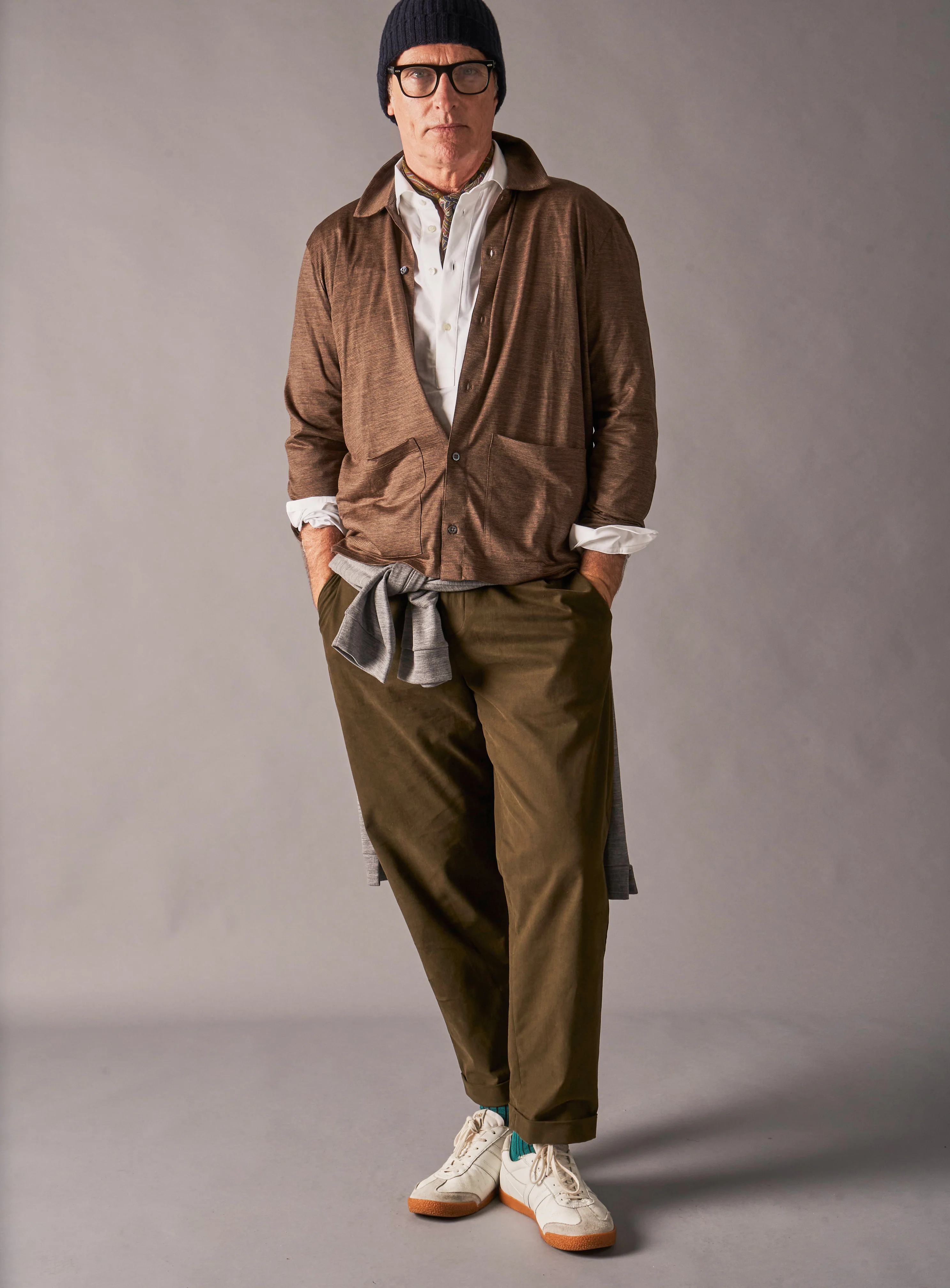 ZQ Merino Wool Jersey Tan stripe Jersey Cardigan - Image 9
